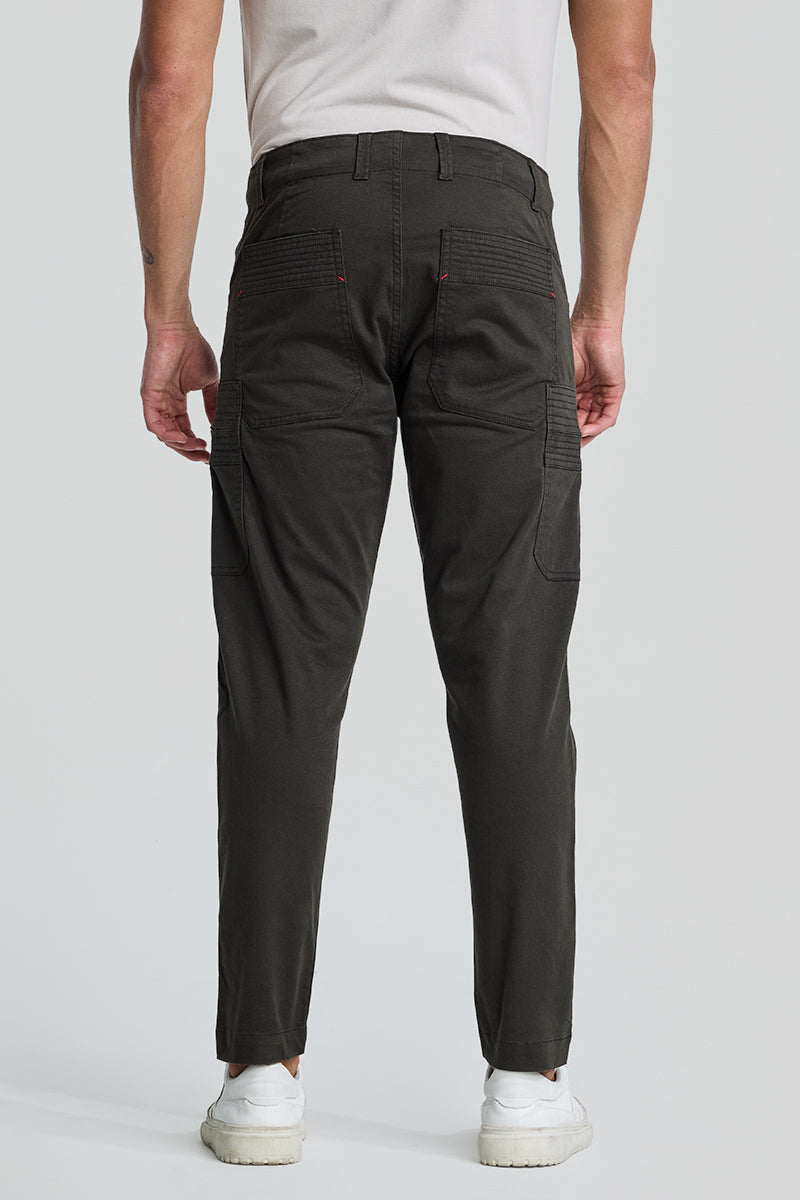SNITCH Olive Slim Fit Cargo Pants - view 7