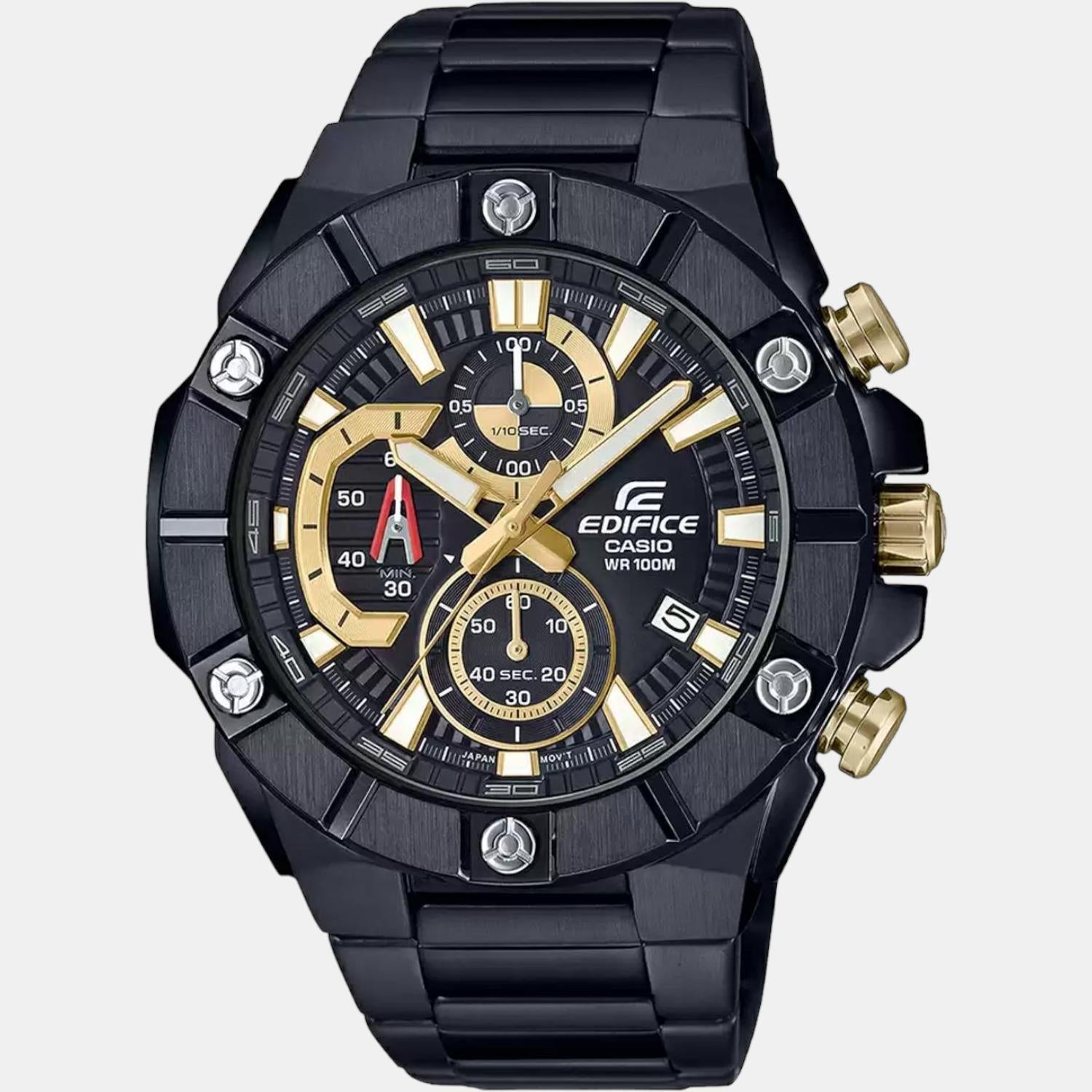 Casio Edifice Men Quartz Black Dial Chronograph Stainless Steel Watch ED489 - view 2