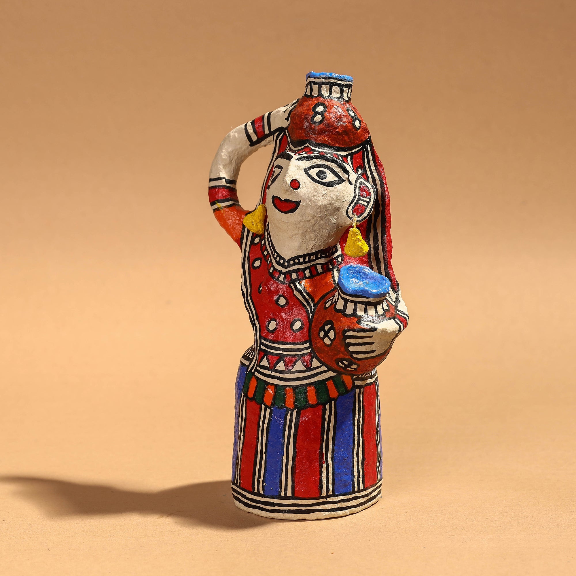 ITOKRI CRAFTS INITIATIVE Doll - Madhubani Handpainted Paper Mache Home Decor Item - view 2