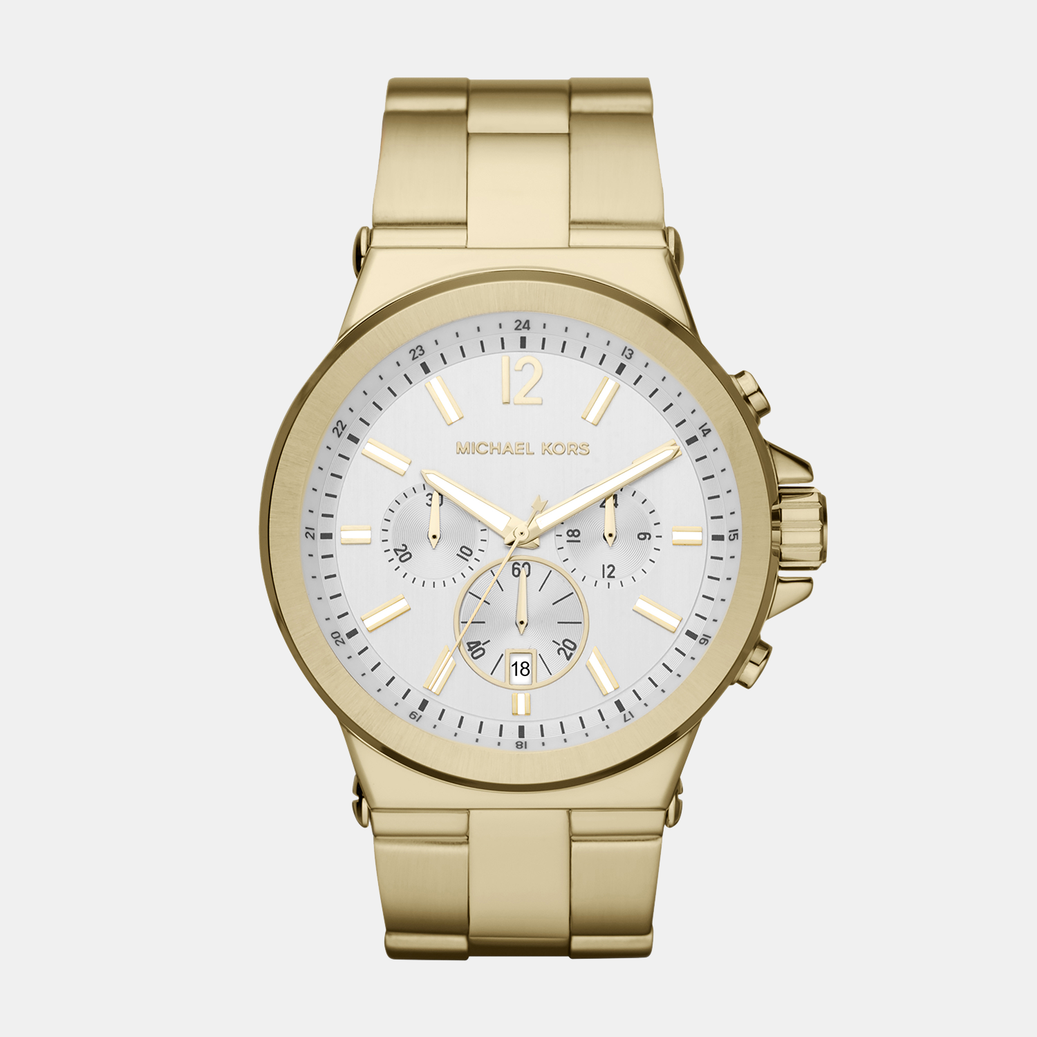 Michael Kors Dylan Men Quartz White Dial Chronograph Stainless Steel Watch MK8278