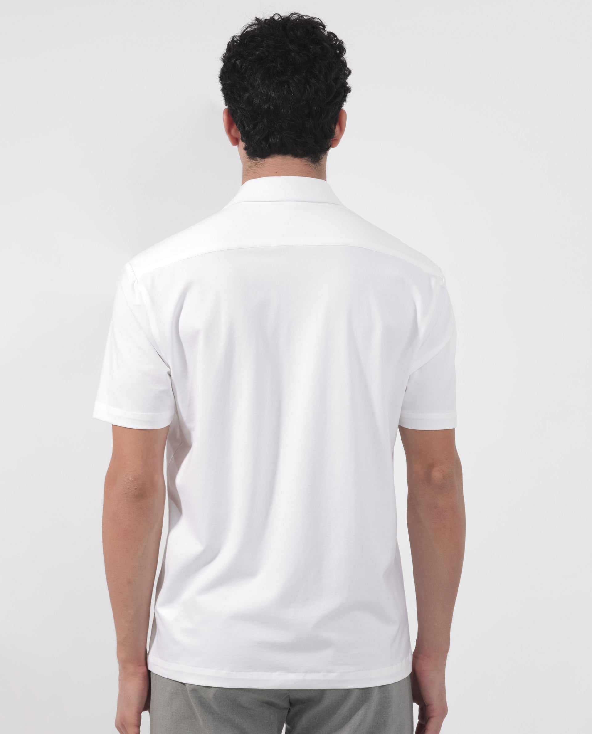 ARTICALE Rare Rabbit Men's Nick Off-White Cotton Lycra Fabric Cuban Collar Half Sleeves Solid Shirt - view 10