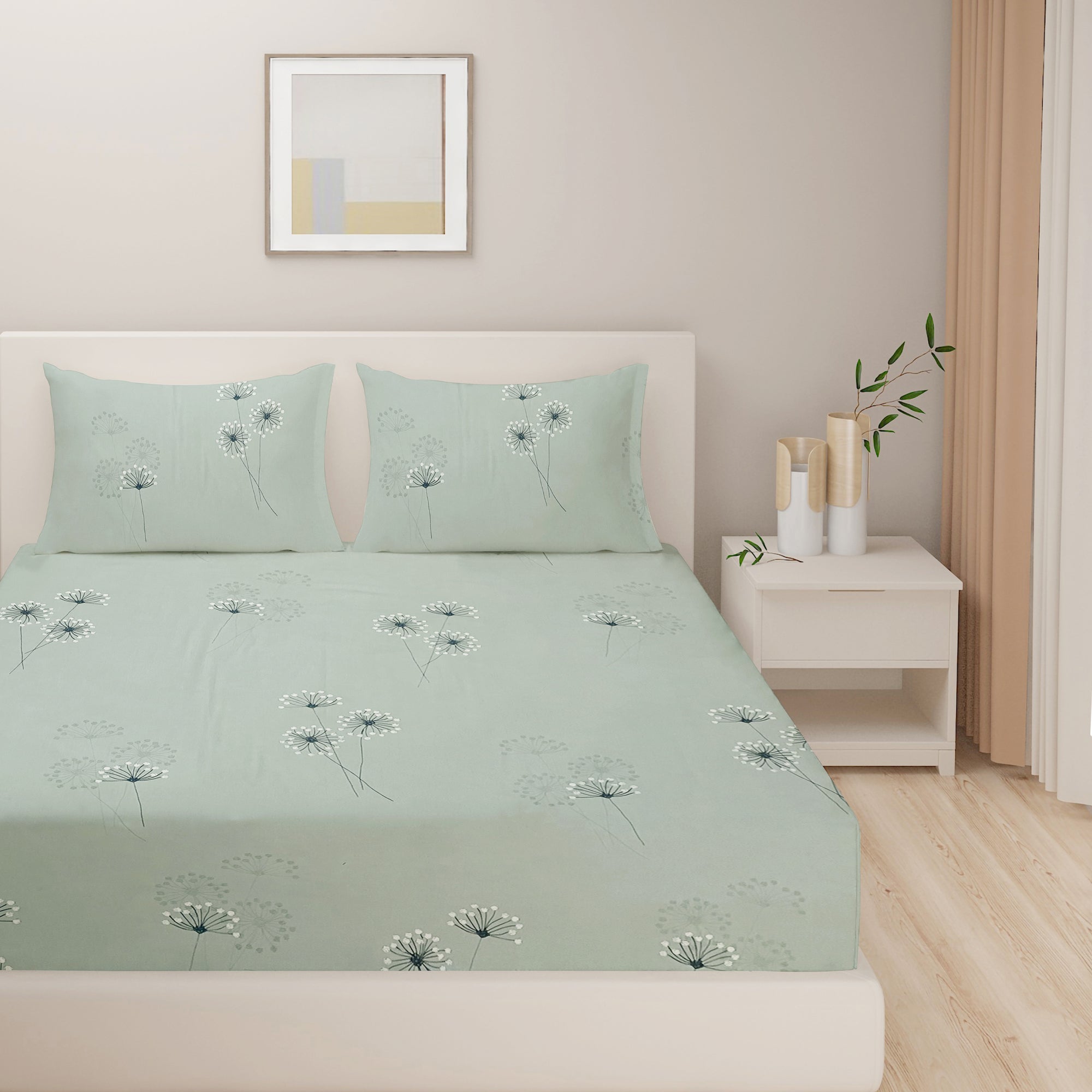 Swayam India Swayam Zinnia Fitted Bed Sheet-25057 - view 2