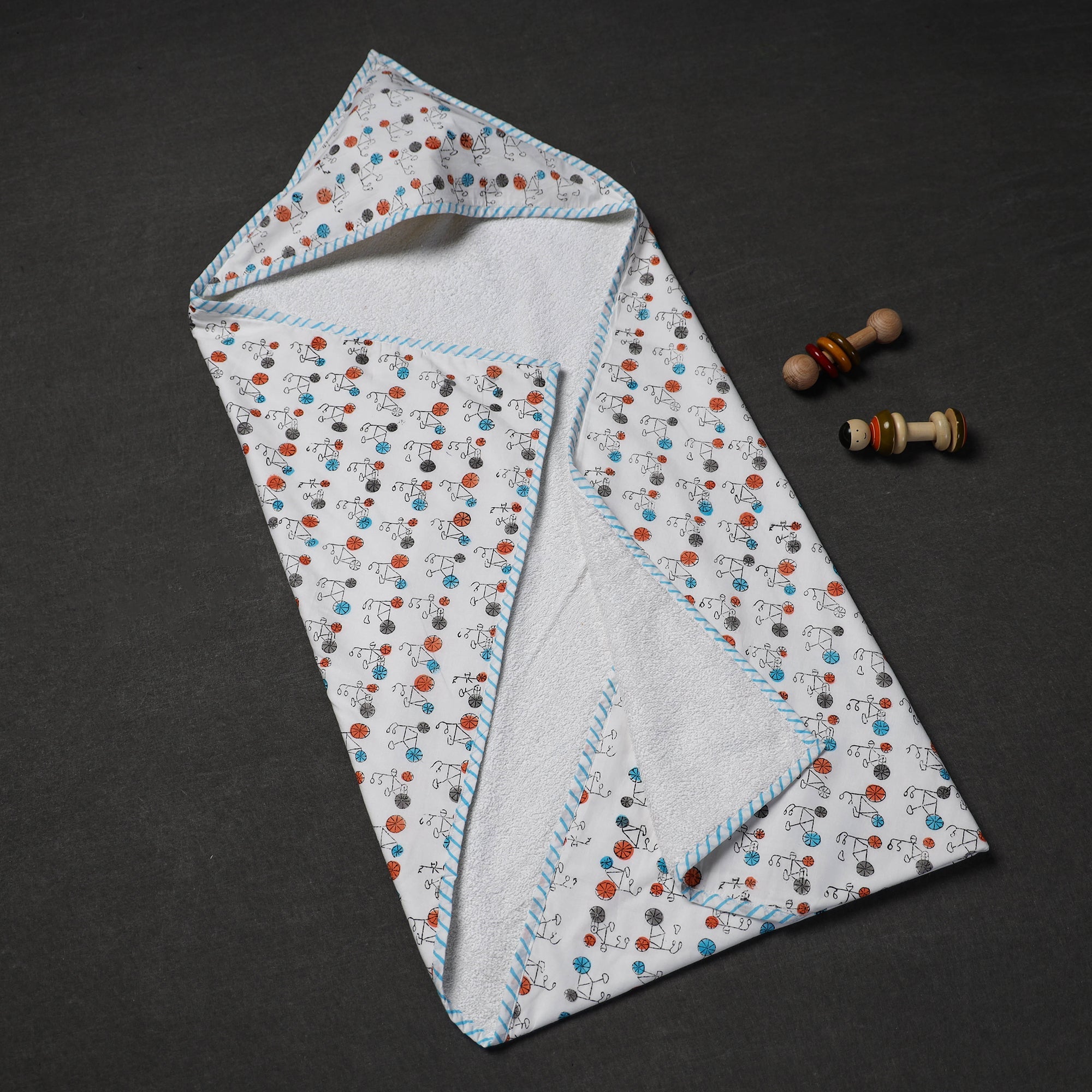 HAVELI CHRONICLES Block Printed Cotton Baby Terry/Hooded Towel 02 - view 2