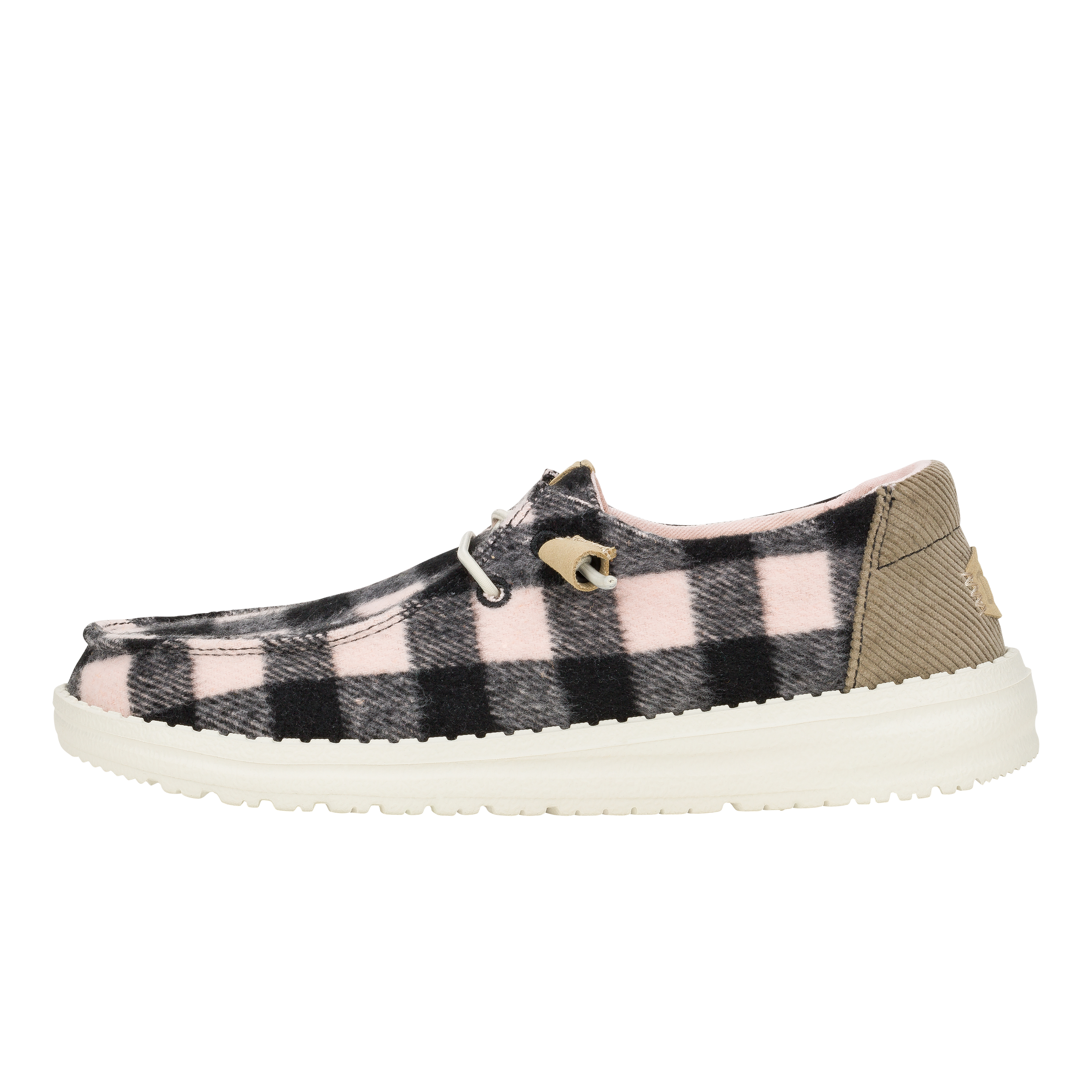 HEYDUDE shoes Wendy Buffalo Plaid - Pale Pink/Black