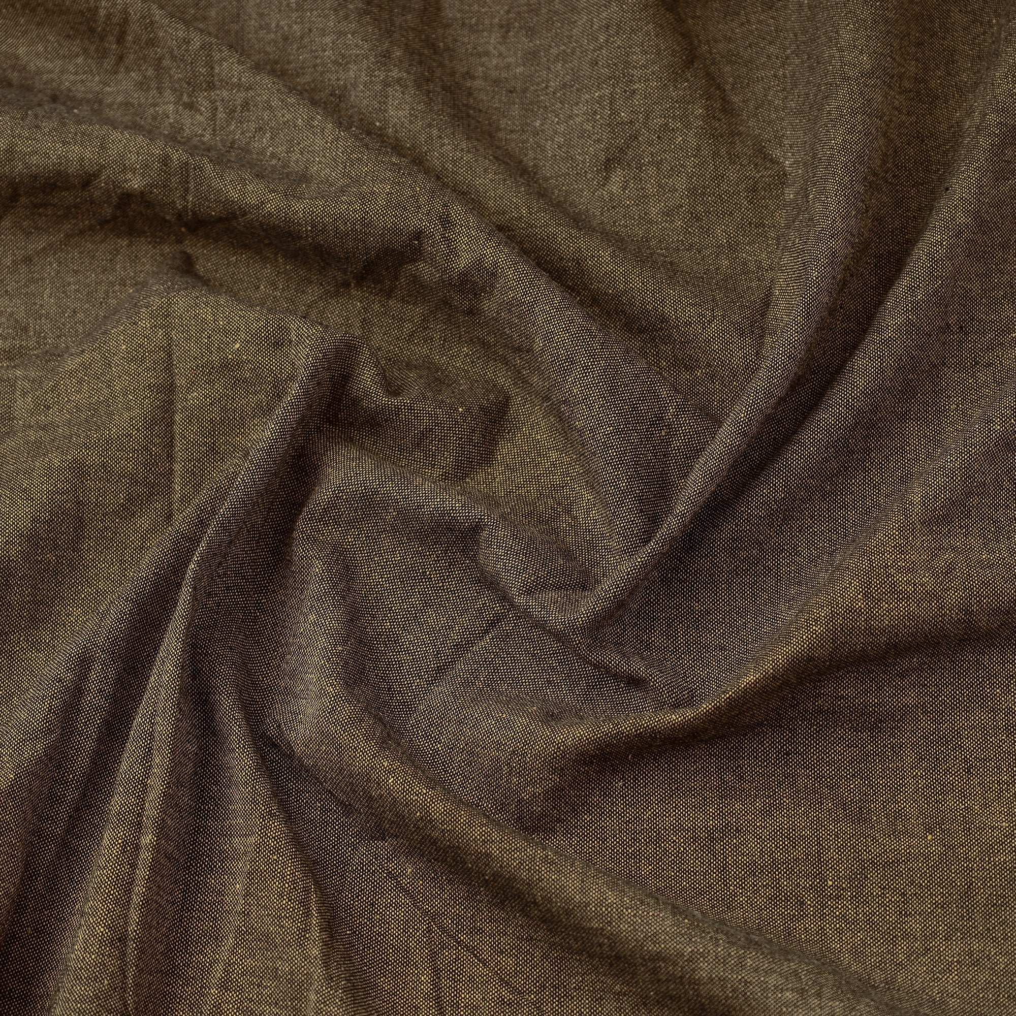 AHA VASTRA HANDLOOM Brown - Jhiri Pure Handloom Cotton Fabric - view 3