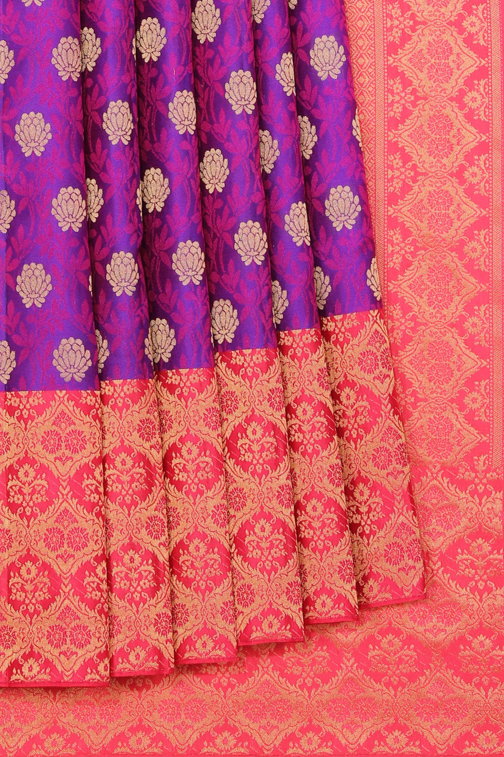 Kalanjali Gorgeous Silk Violet Saree – Women's