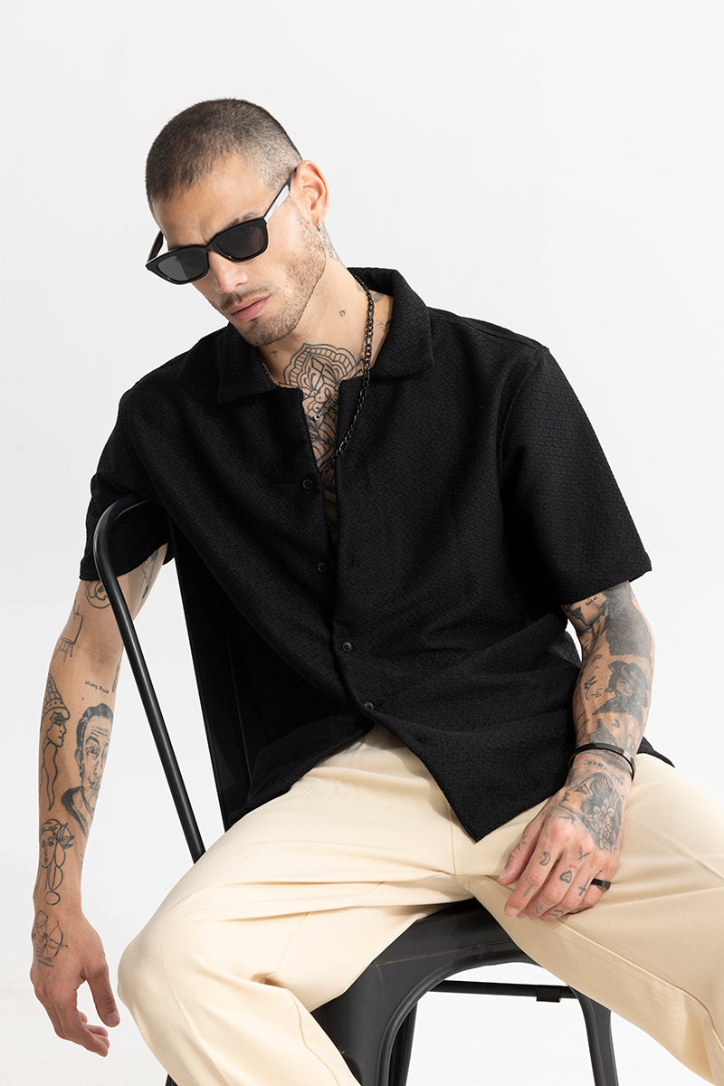 SNITCH Nector Jet Black Hakoba Shirt - view 3