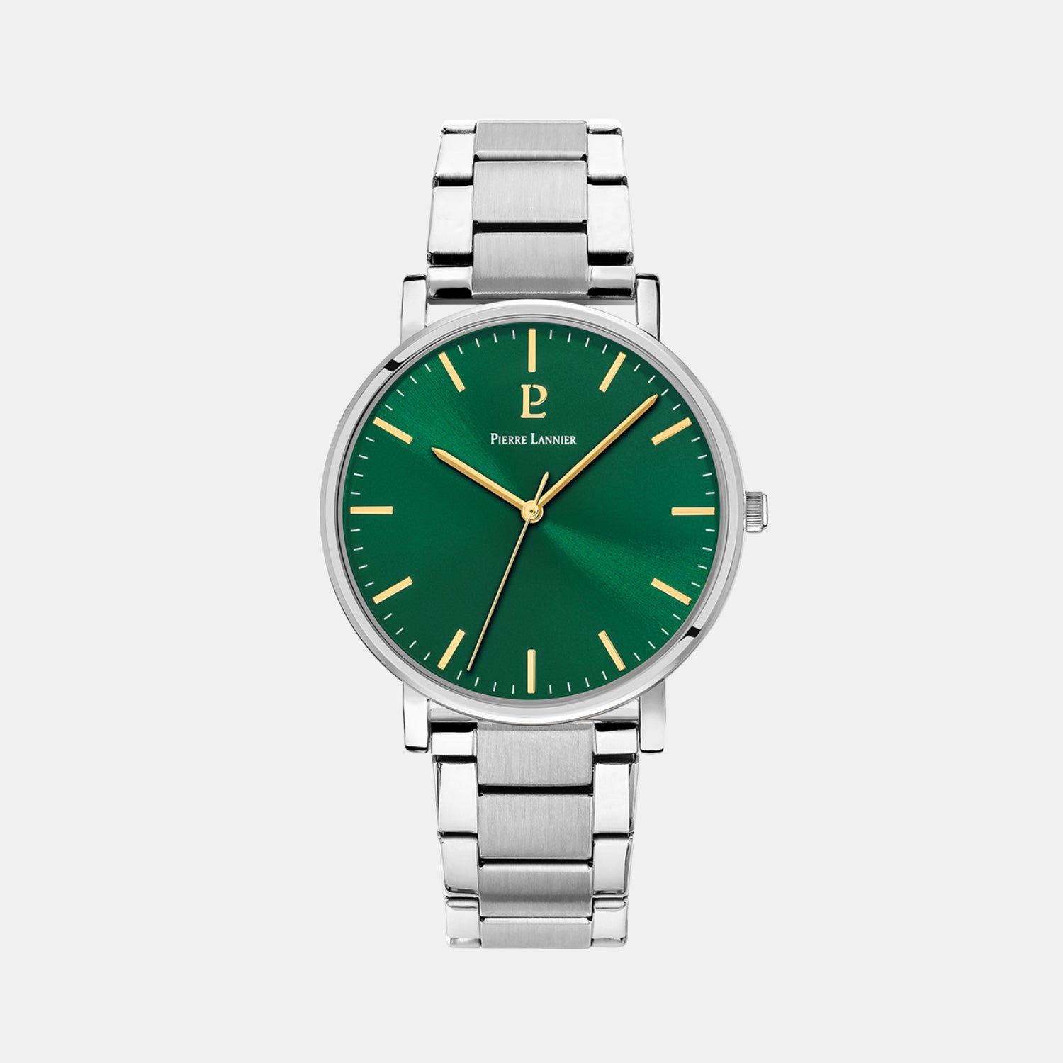 Pierre Lannier Essential Men Quartz Green Dial Analog Stainless Steel Watch 251G171