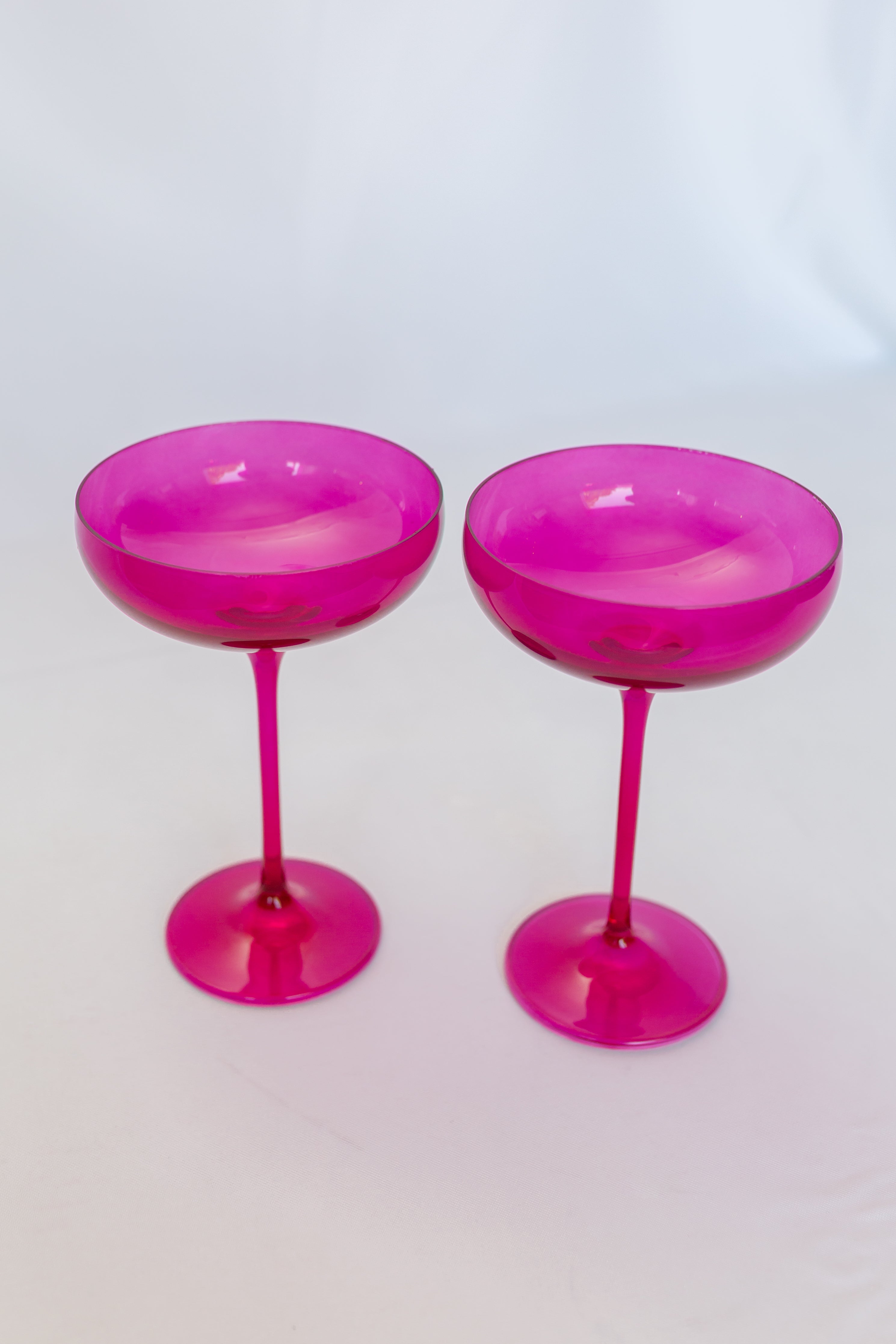 Estelle Colored Glass Estelle Colored Champagne Coupe Stemware - Set of 2 {Viva Magenta (Our Fuchsia)} - view 2