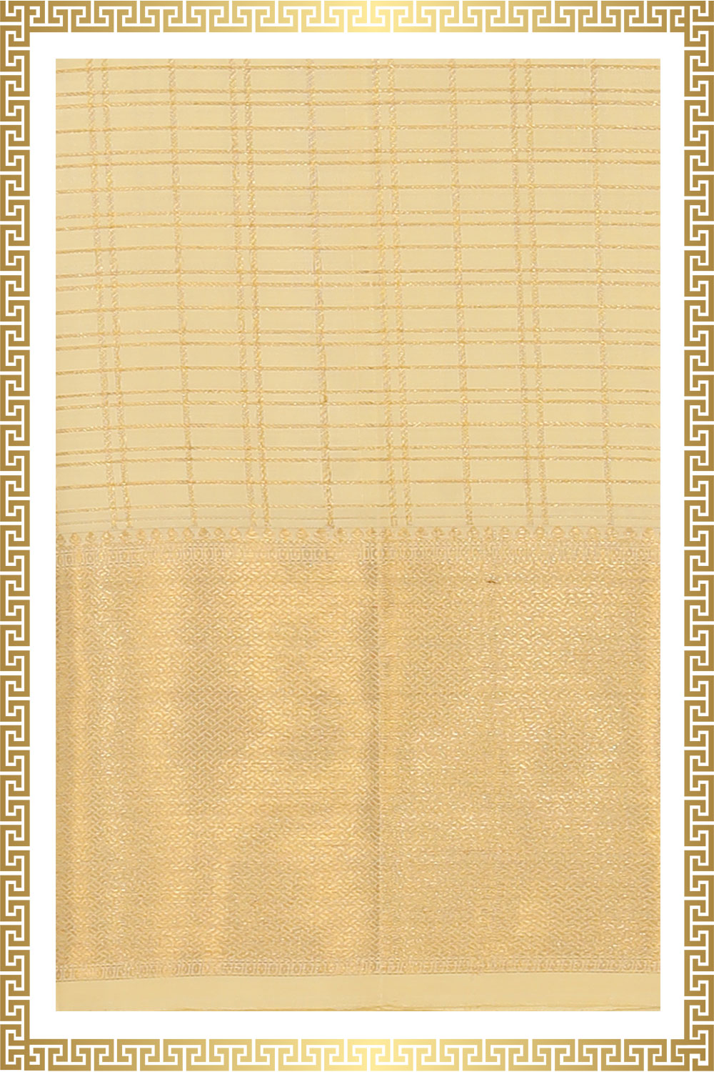 Kalanjali Kanchi Silk Cream Traditional Dhoti With Kanduva (8 X 4)