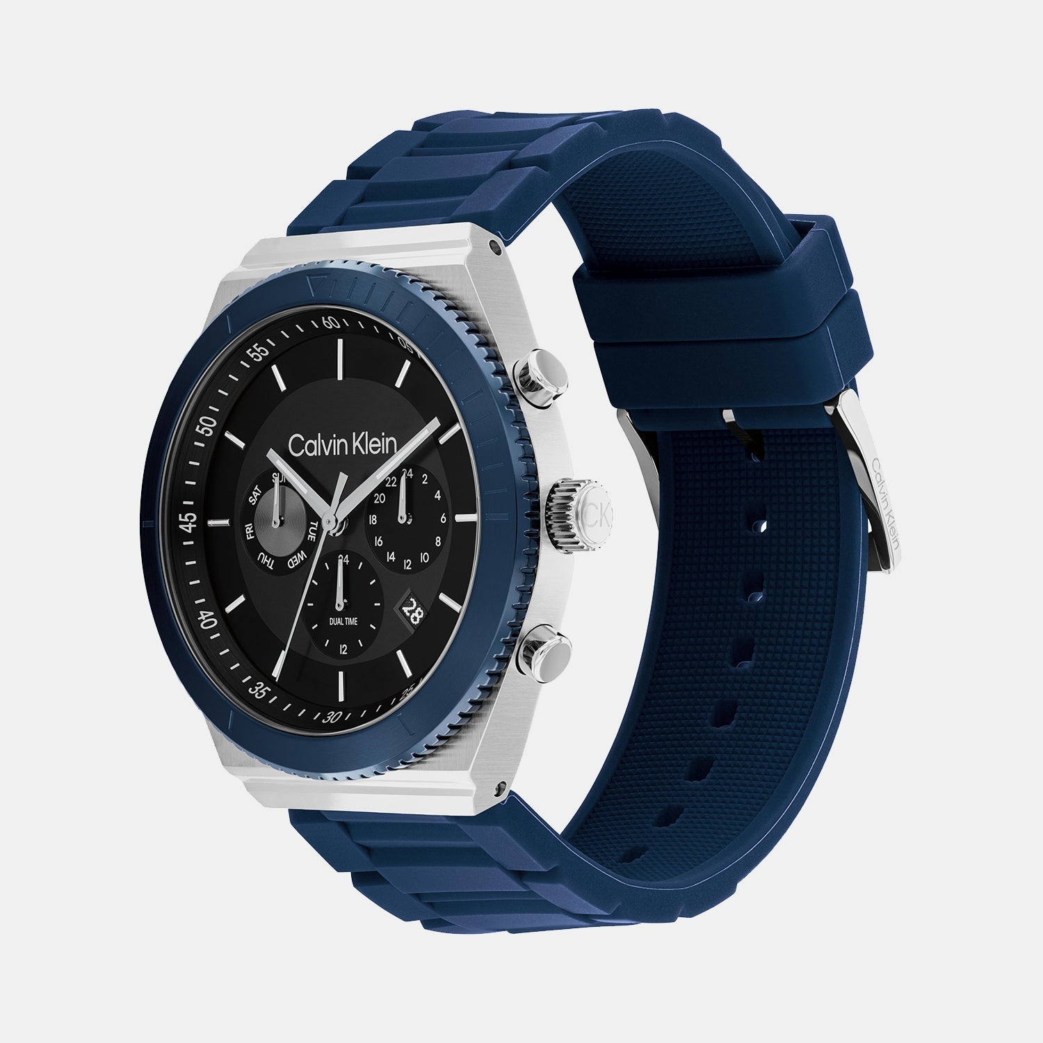 Calvin Klein Ck Fearless Men Quartz Black Dial Chronograph Silicone Watch 25200307 - view 2
