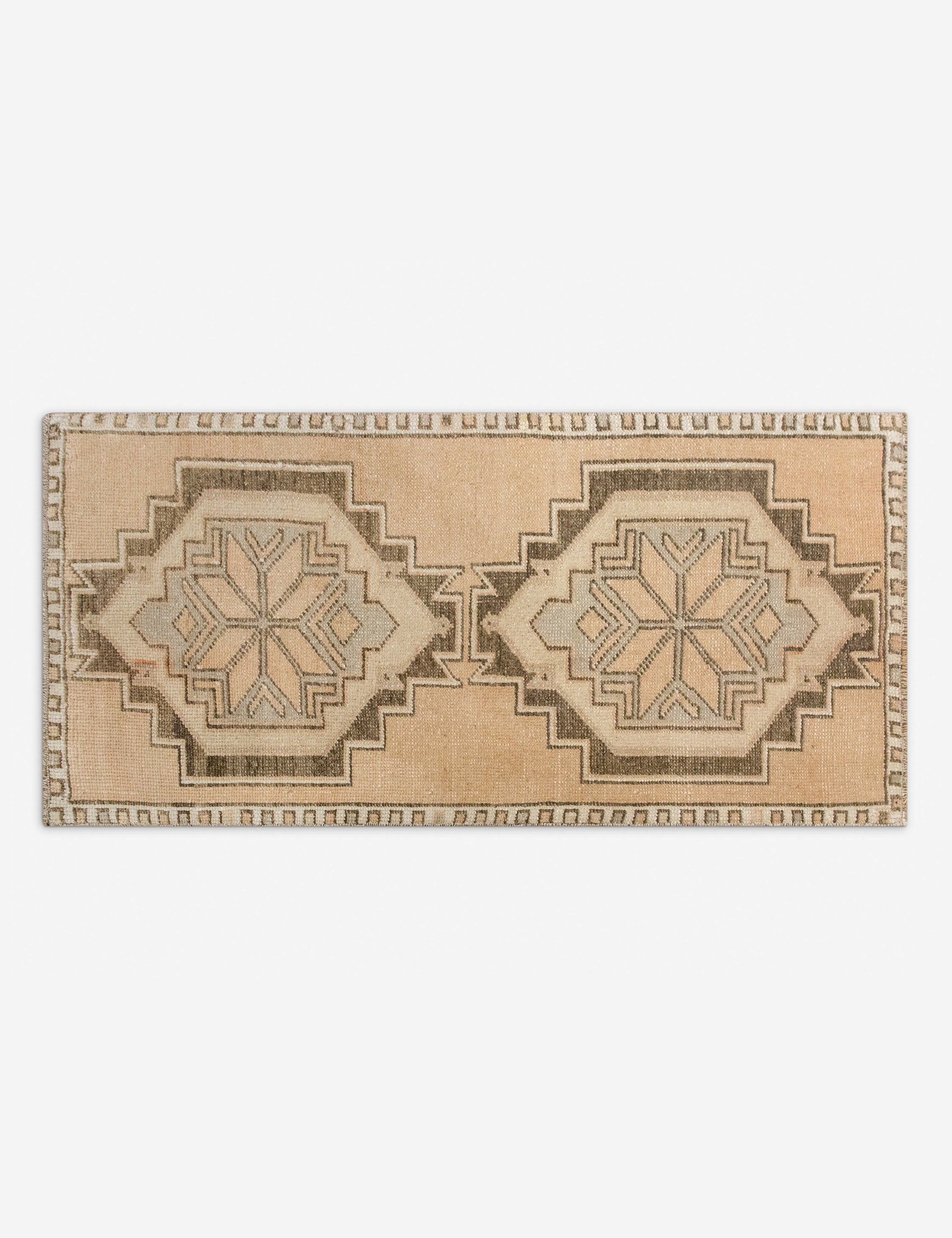 Lulu and Georgia Vintage Turkish Hand-Knotted Wool Mini Rug No. 343, 1'5" x 3'1"