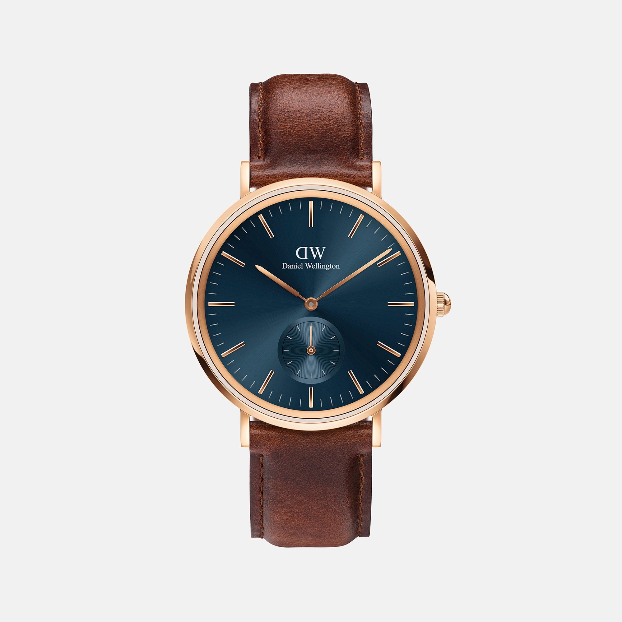 Daniel Wellington Classic Men Quartz Blue Dial Analog Leather Watch DW00100708K
