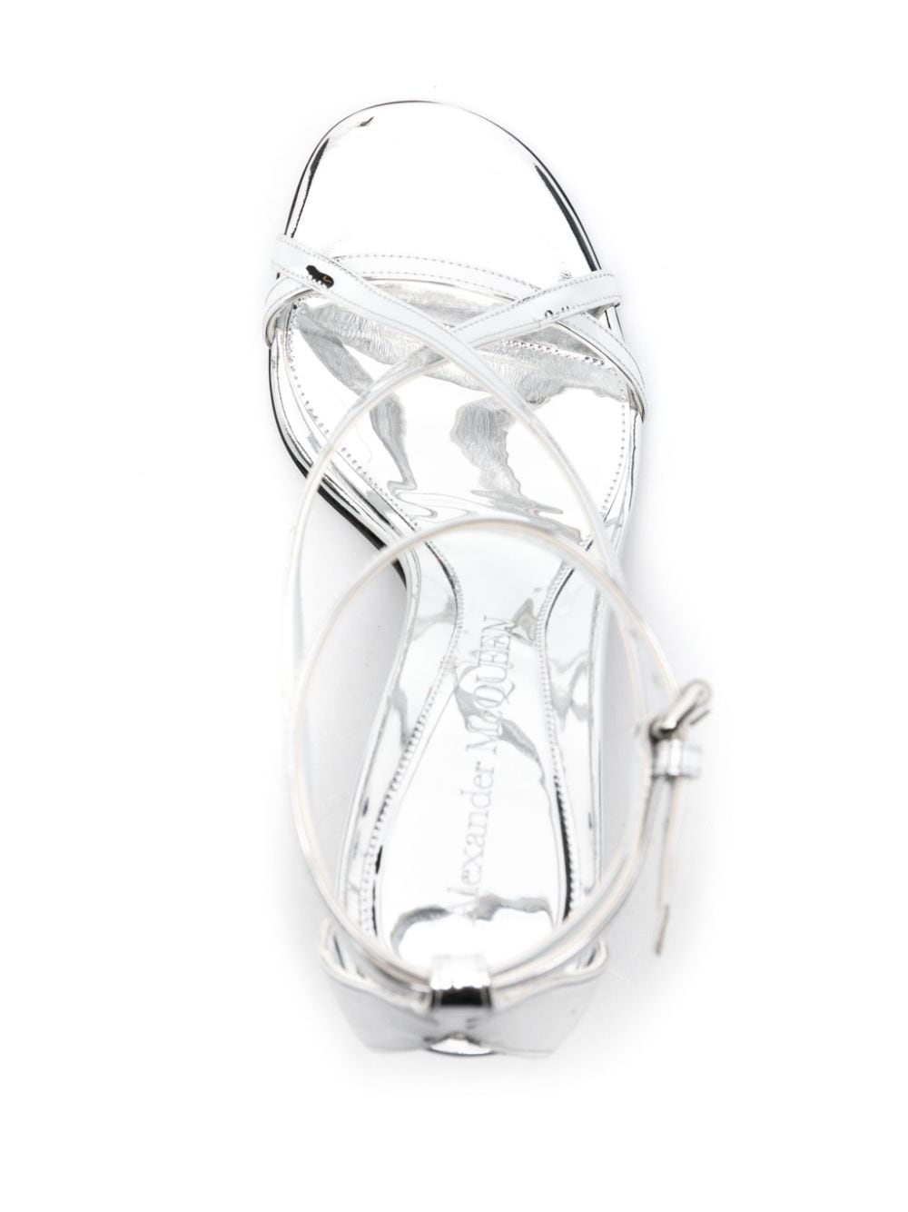 Alexander McQueen Twisted Armadillo 95mm patent sandals - view 2