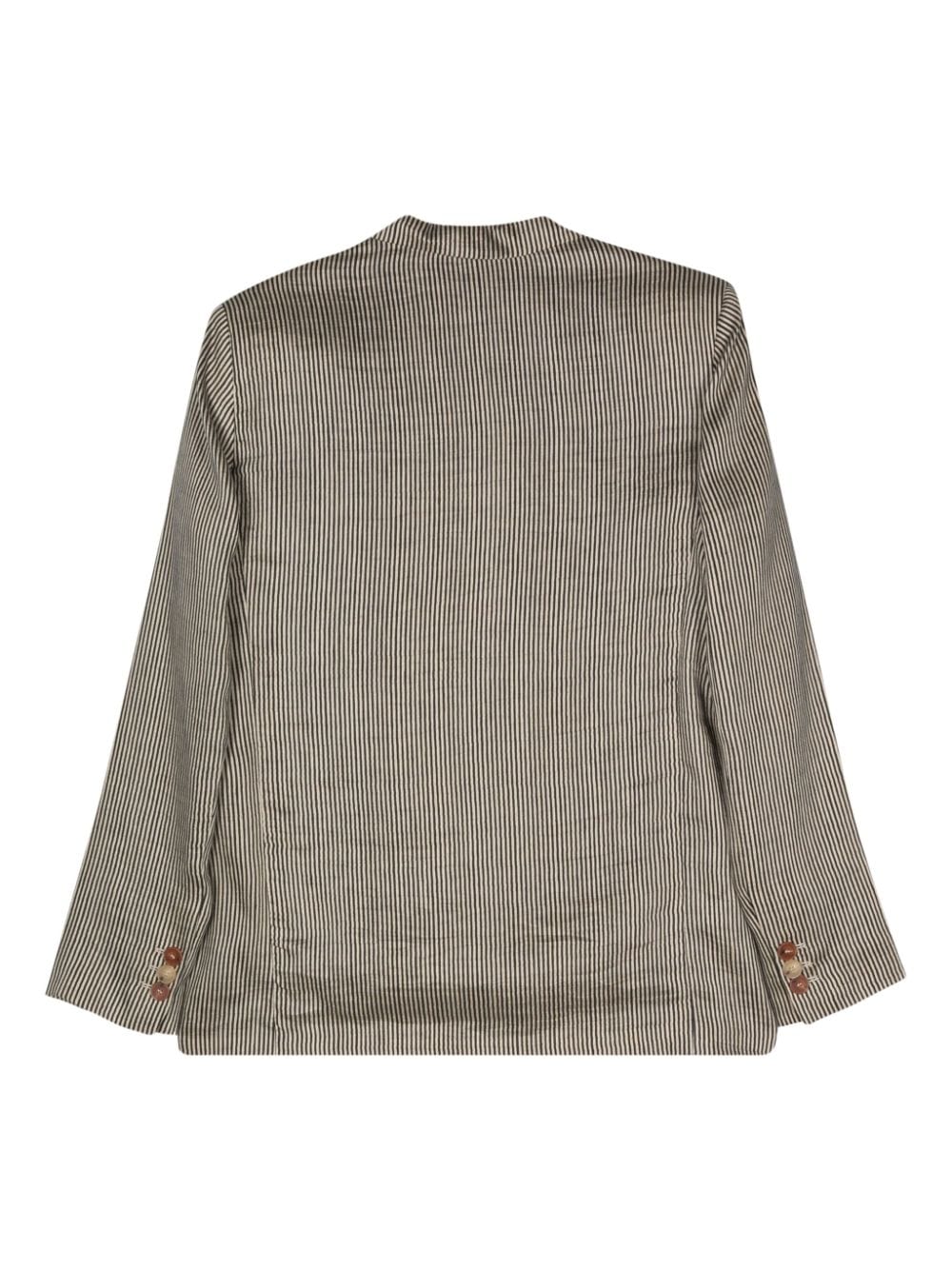 Alysi Striped single-breasted jacket – Linen 88% Polyamide 12% - view 2