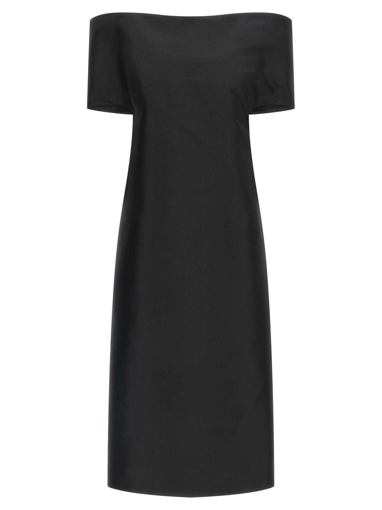 Jil Sander Off-the-shoulder Dress – 54% silk, 46% wool
