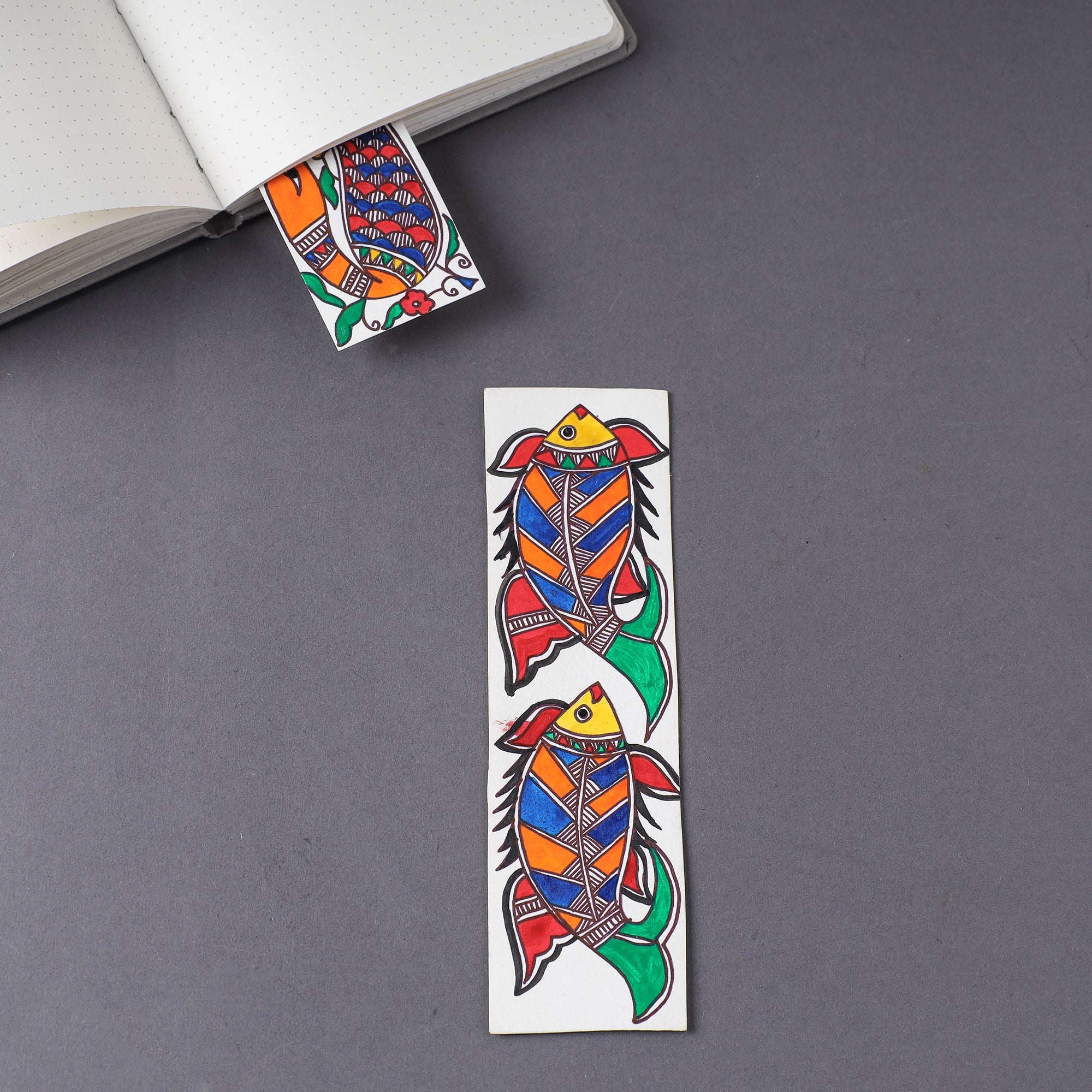 ITOKRI CRAFTS INITIATIVE Assorted - Madhubani Handpainted Bookmark (7.5 x 2 in)