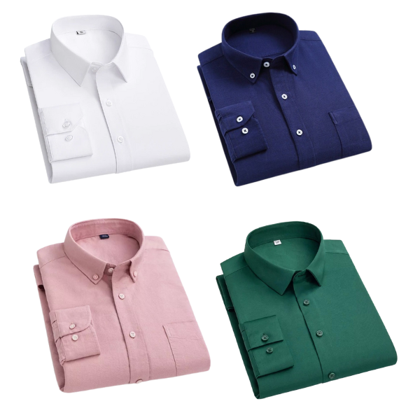 BlackTree Combo of 4 Cotton Shirt for Man ( White,Navy Blue,Pink and Bottle Green )