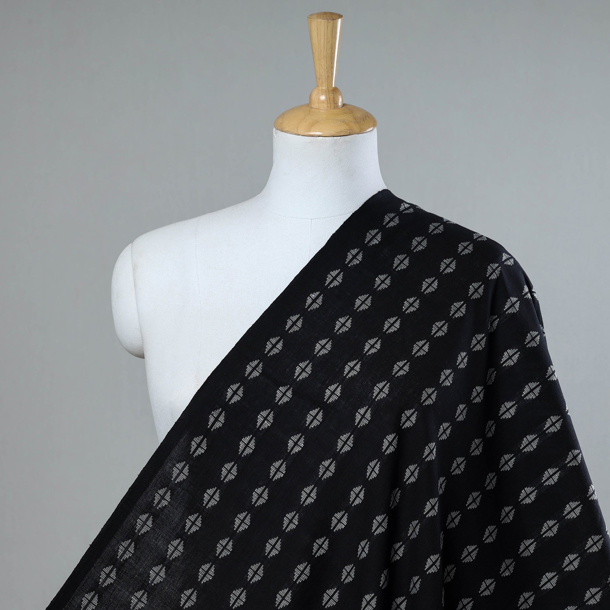 ITOKRI CRAFTS INITIATIVE Black - Jacquard Prewashed Cotton Fabric