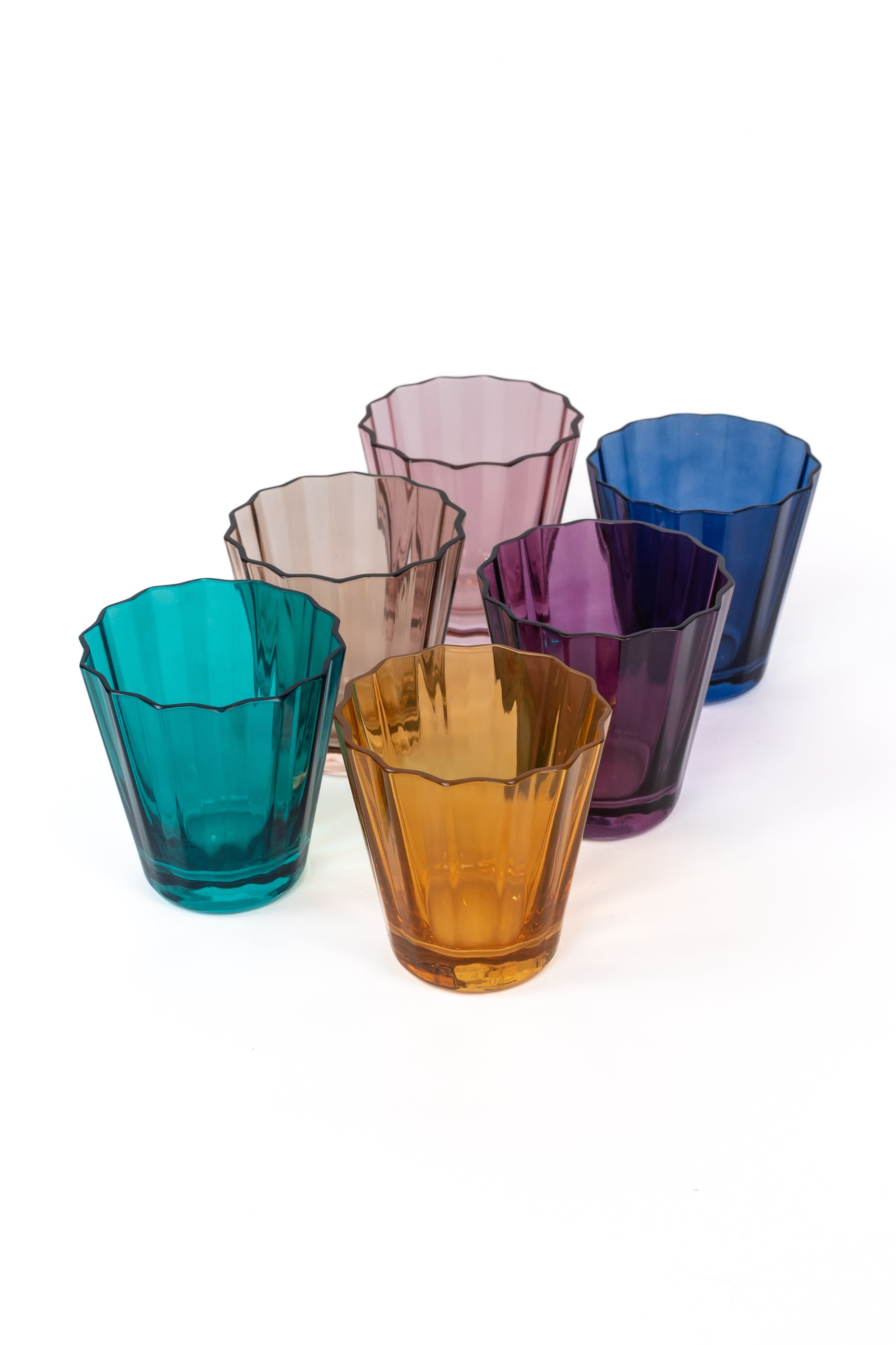 Estelle Colored Glass Estelle Colored Sunday Low Balls - Set of 6 {Fall Mixed Set} - view 2