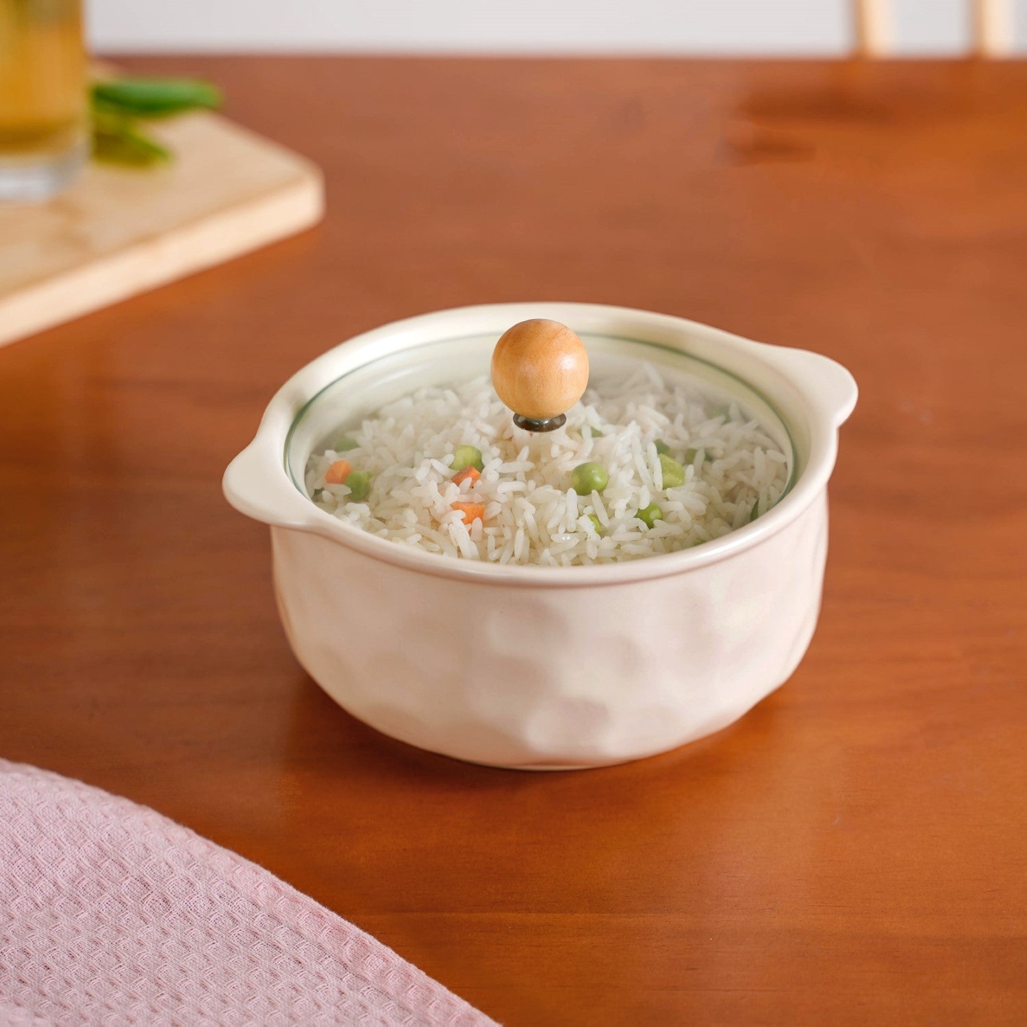 Nestasia Ceramic Serving Bowl With Glass Lid 950ml - view 2