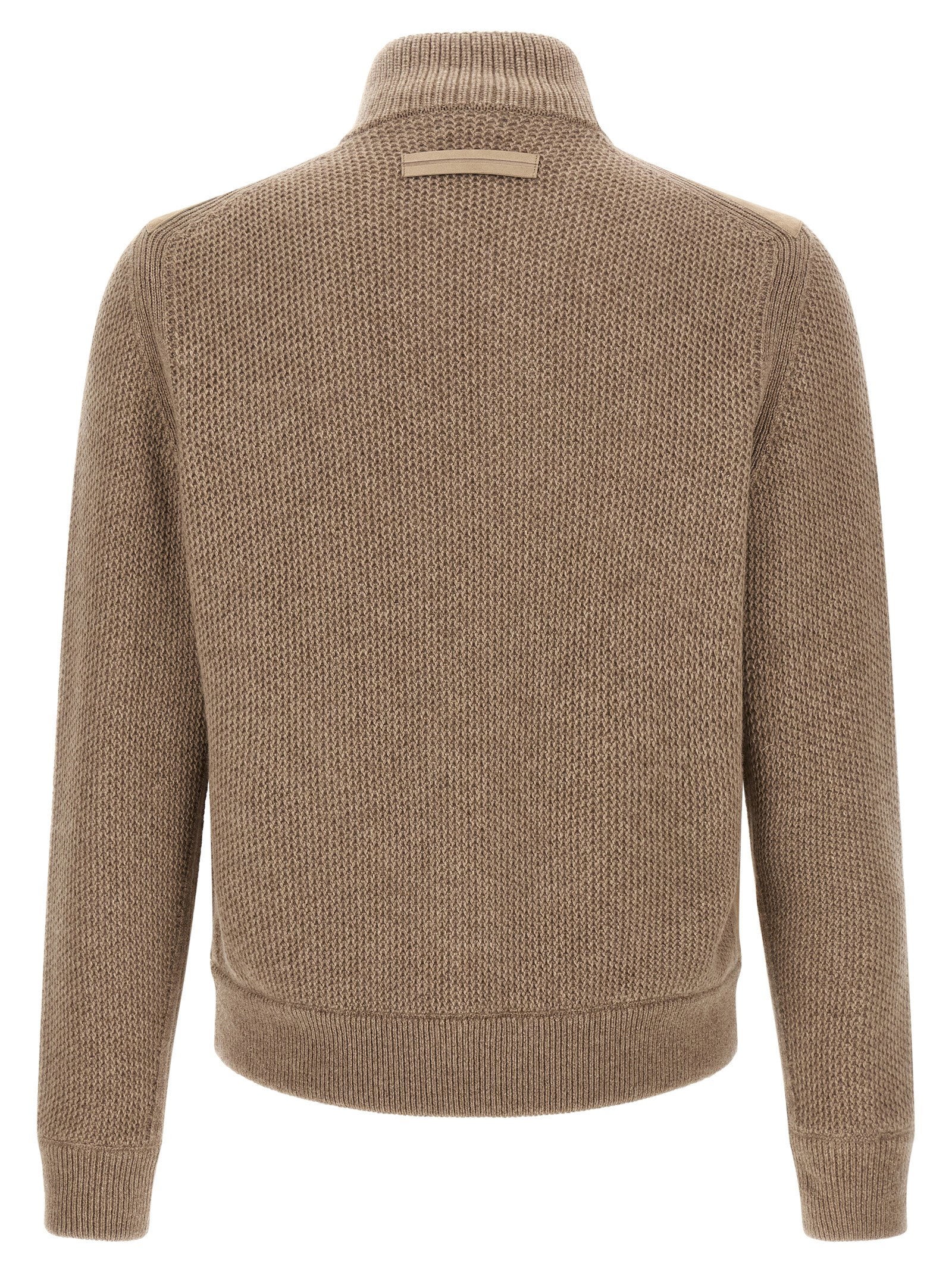 Zegna Suede Panel Cardigan – 100% cashmere - view 2