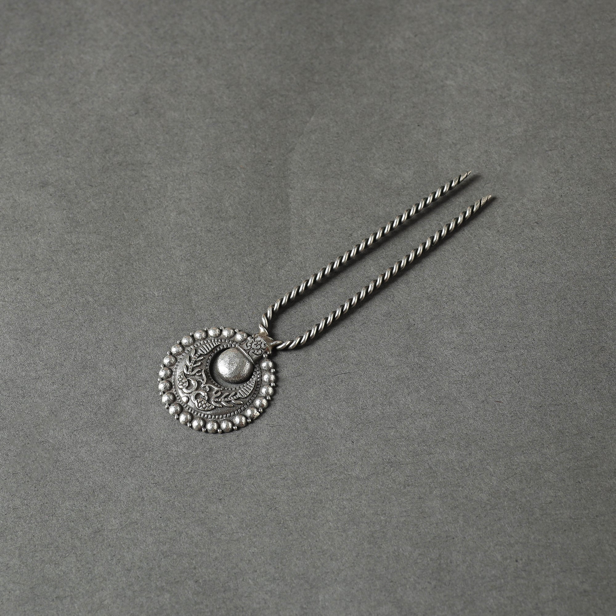 WHITE RIVER STORIES Antique Silver Finish Oxidised Brass Base Juda Pin