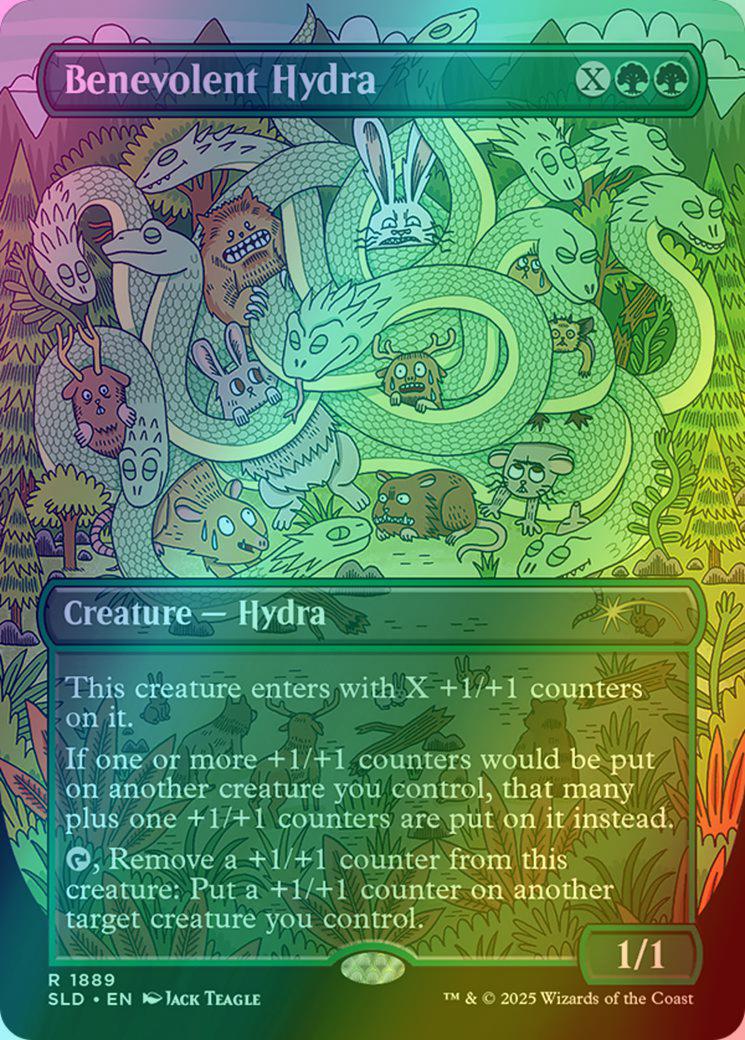 Benevolent hydra 1889 – Magic Benevolent Hydra [1889] [Borderless] [Animar & Friends] [Secret Lair Drop] [Foil]