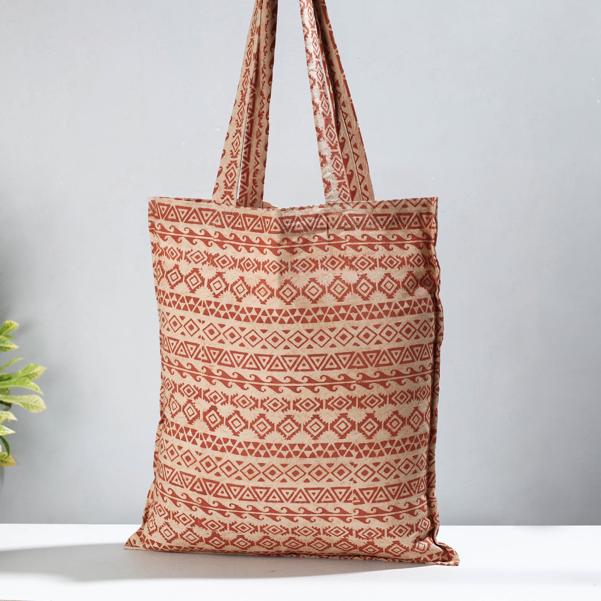 PITCHUKA SRINIVAS KALAMKARI PEDANA Brown - Pedana Kalamkari Block Printed Cotton Shopping Bag