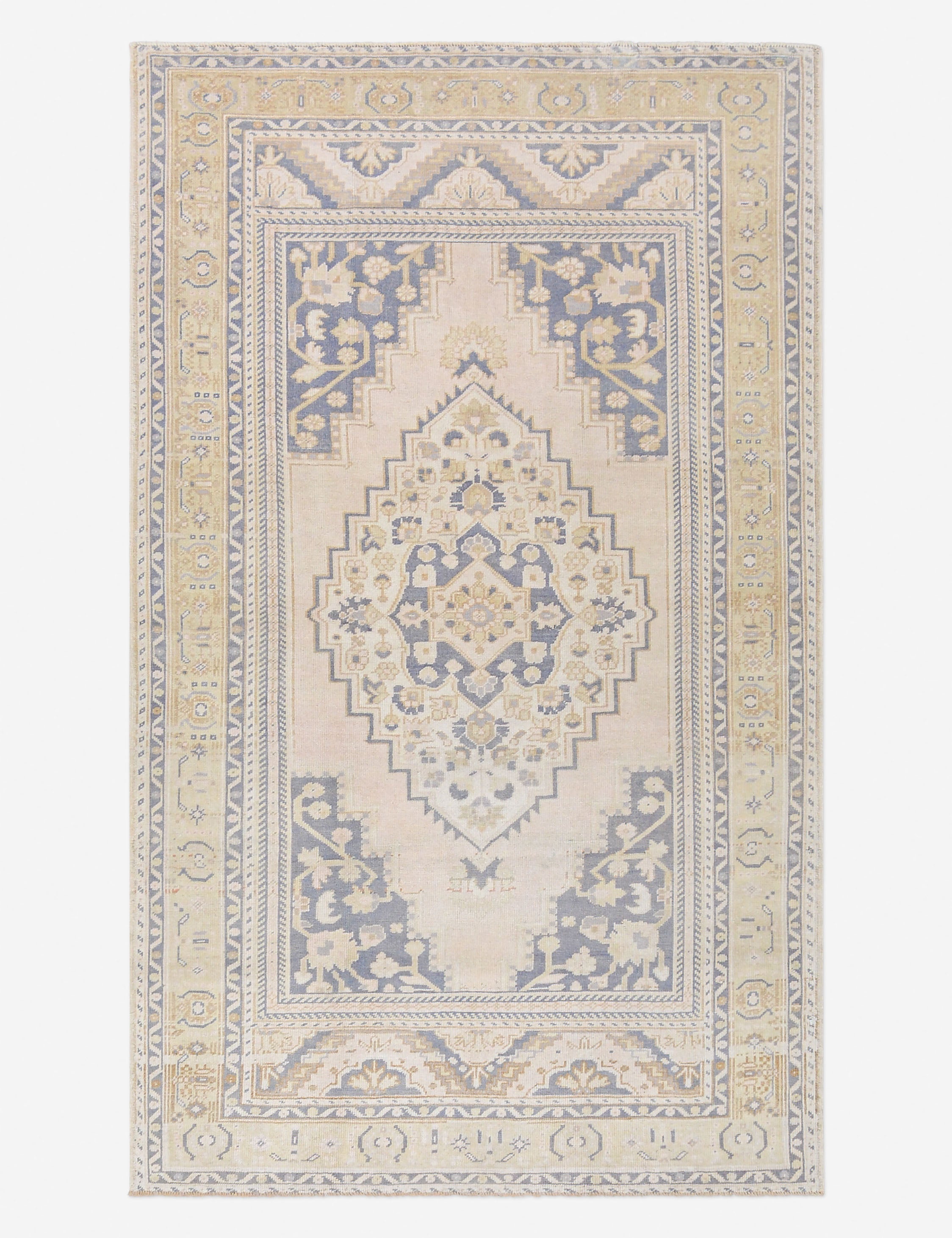 Lulu and Georgia Vintage Turkish Hand-Knotted Wool Rug No. 488, 5' 1" x 8' 2"