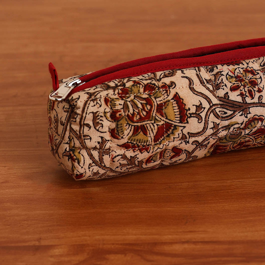 NOORI BAZAR Beige - Handmade Quilted Cotton Pencil Pouch 22 - view 2