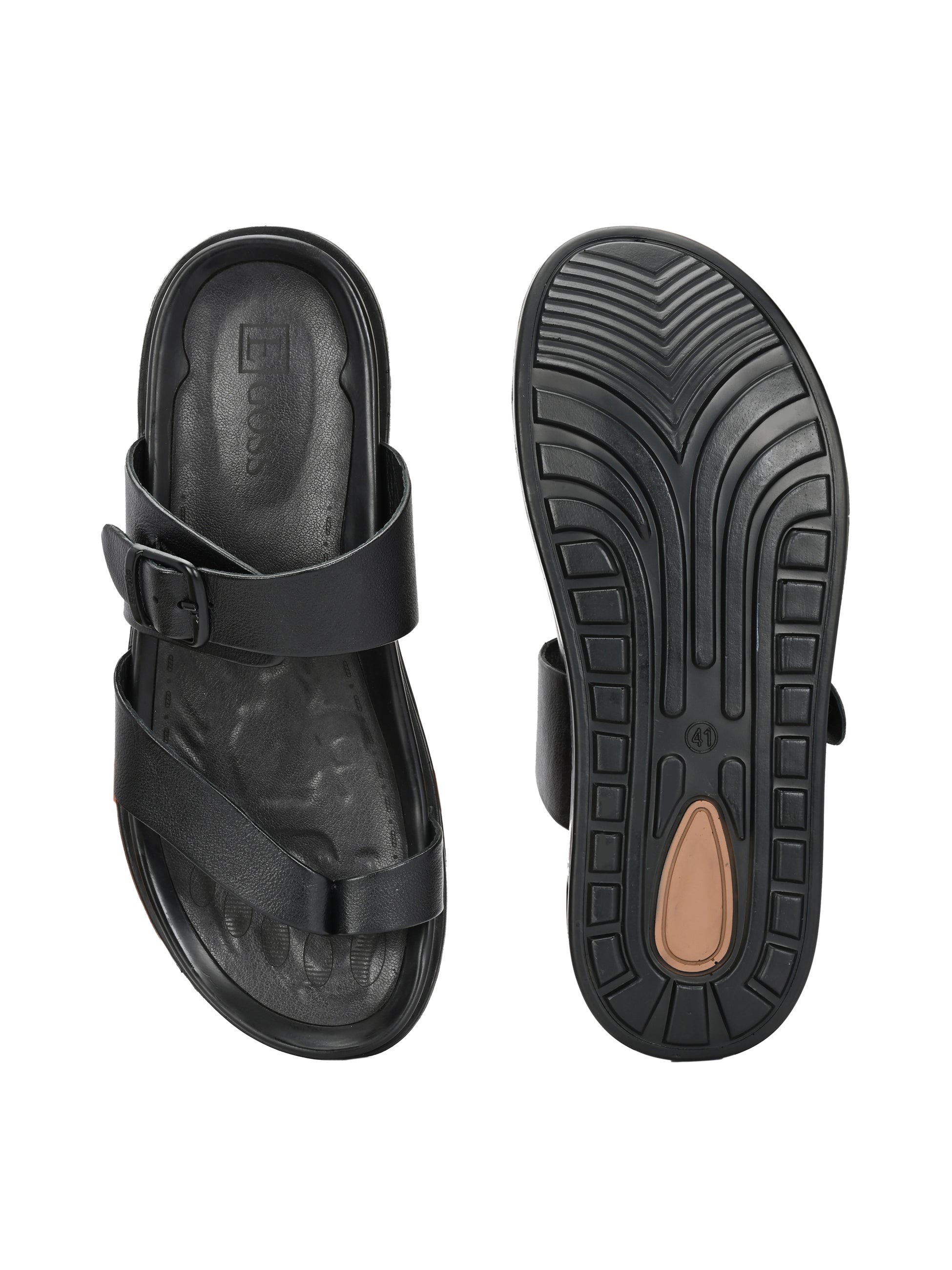 Egoss Shoes Egoss Leather Slippers For Men – Black