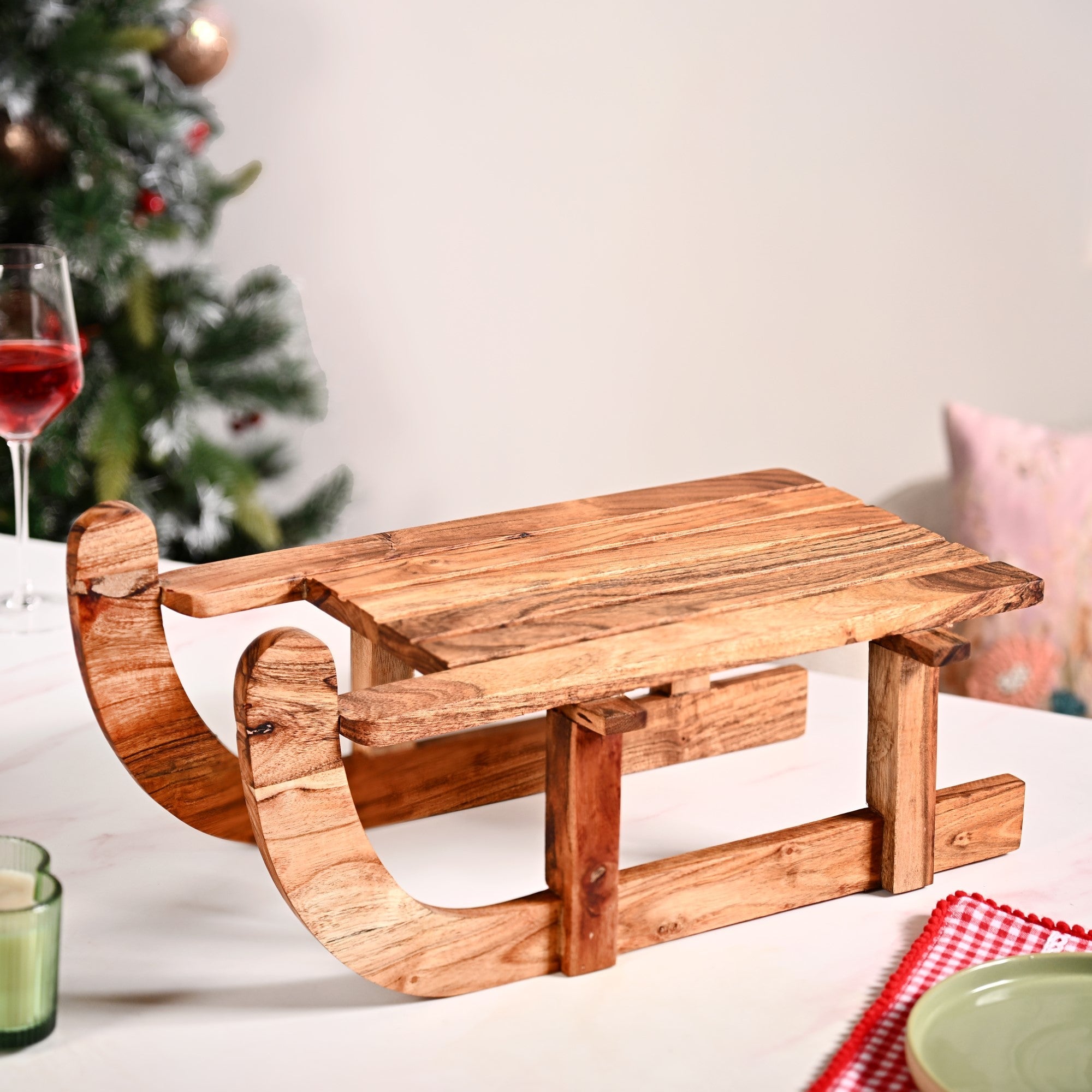 Nestasia Sledge Acacia Wood Serving Platter Riser - view 10