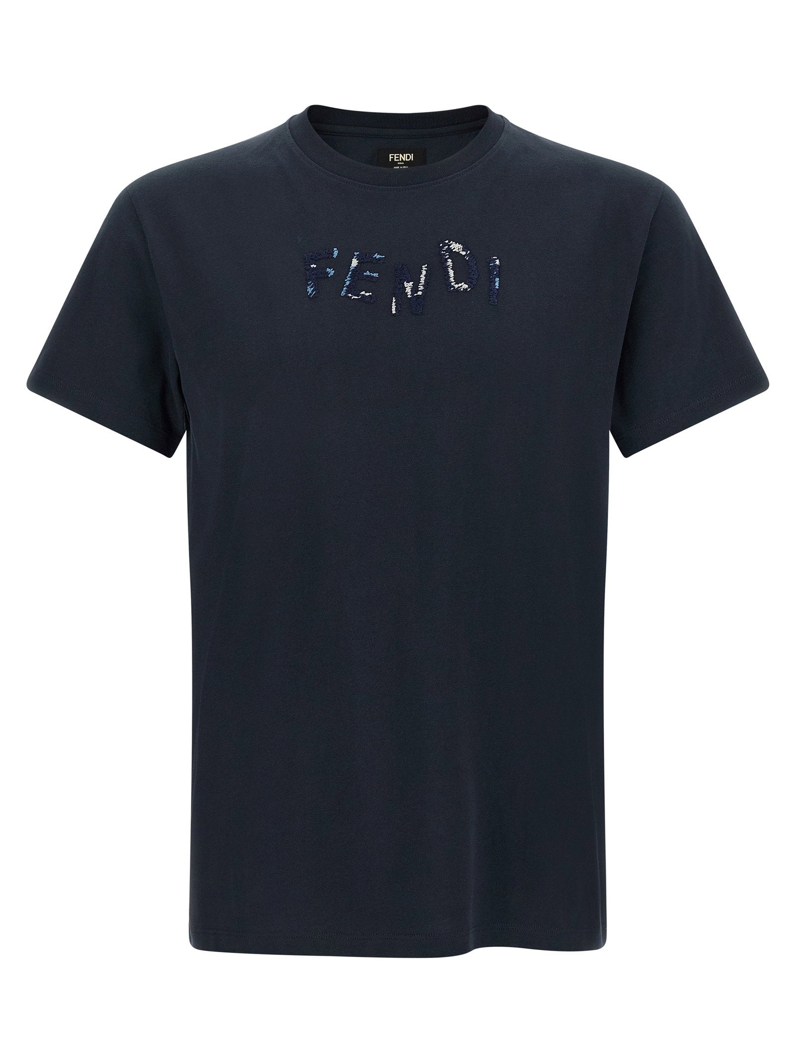 Fendi Logo Embroidery T-shirt – 100% cotton