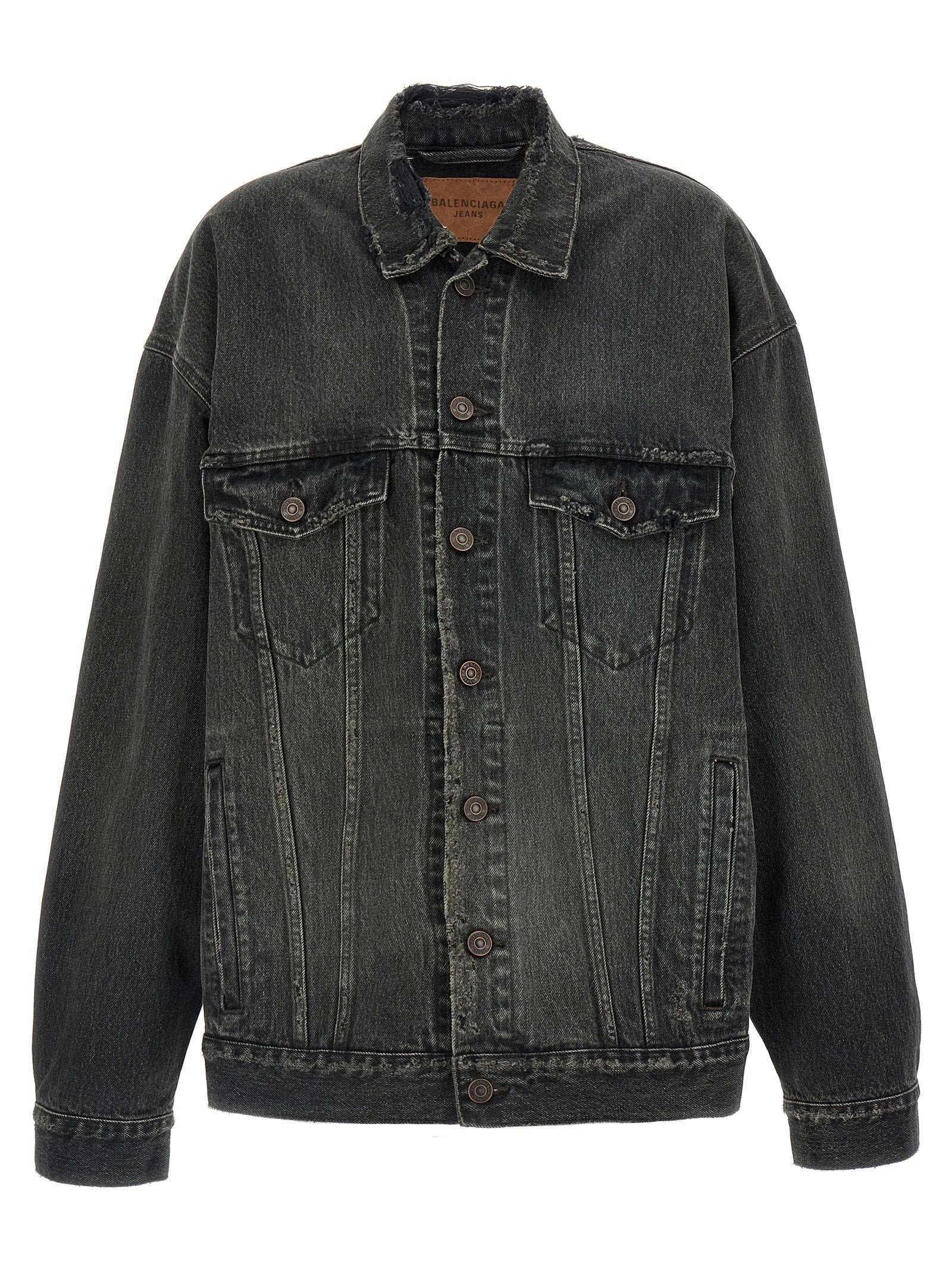 Balenciaga Denim Jacket With Used Effect – 100% cotton