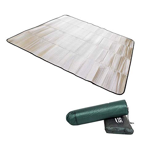 Strauss Sports Strauss Camping Tent Mat | Double-Sided Moisture-Proof Aluminum Foil Foam Pad | Waterproof and Insulating Foil Mat | Picnic Mat | Campi