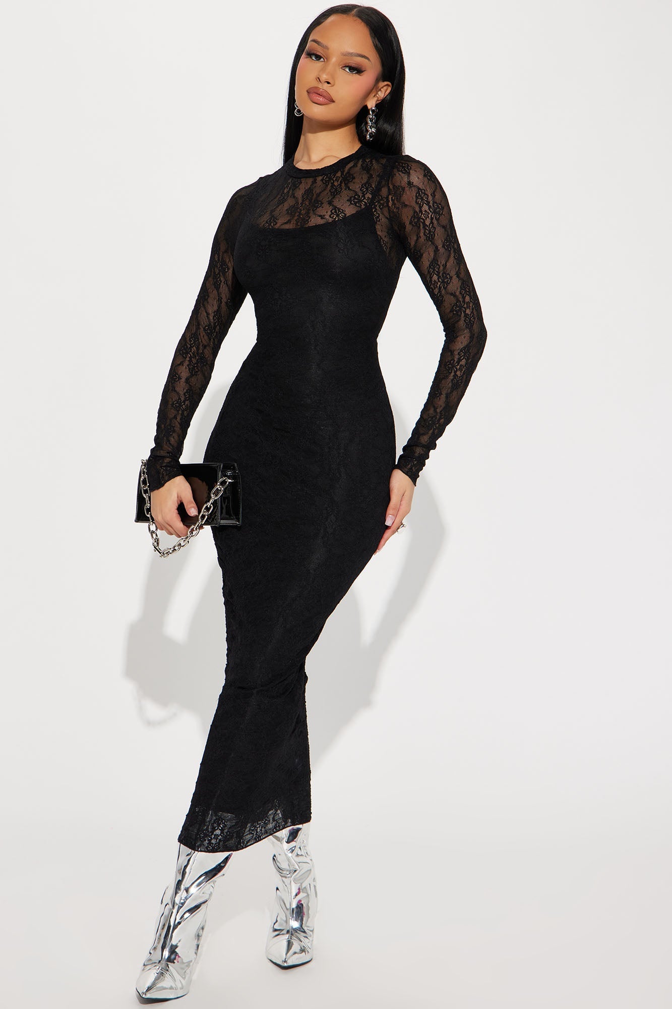 BlackTree Textured Maxi Dress