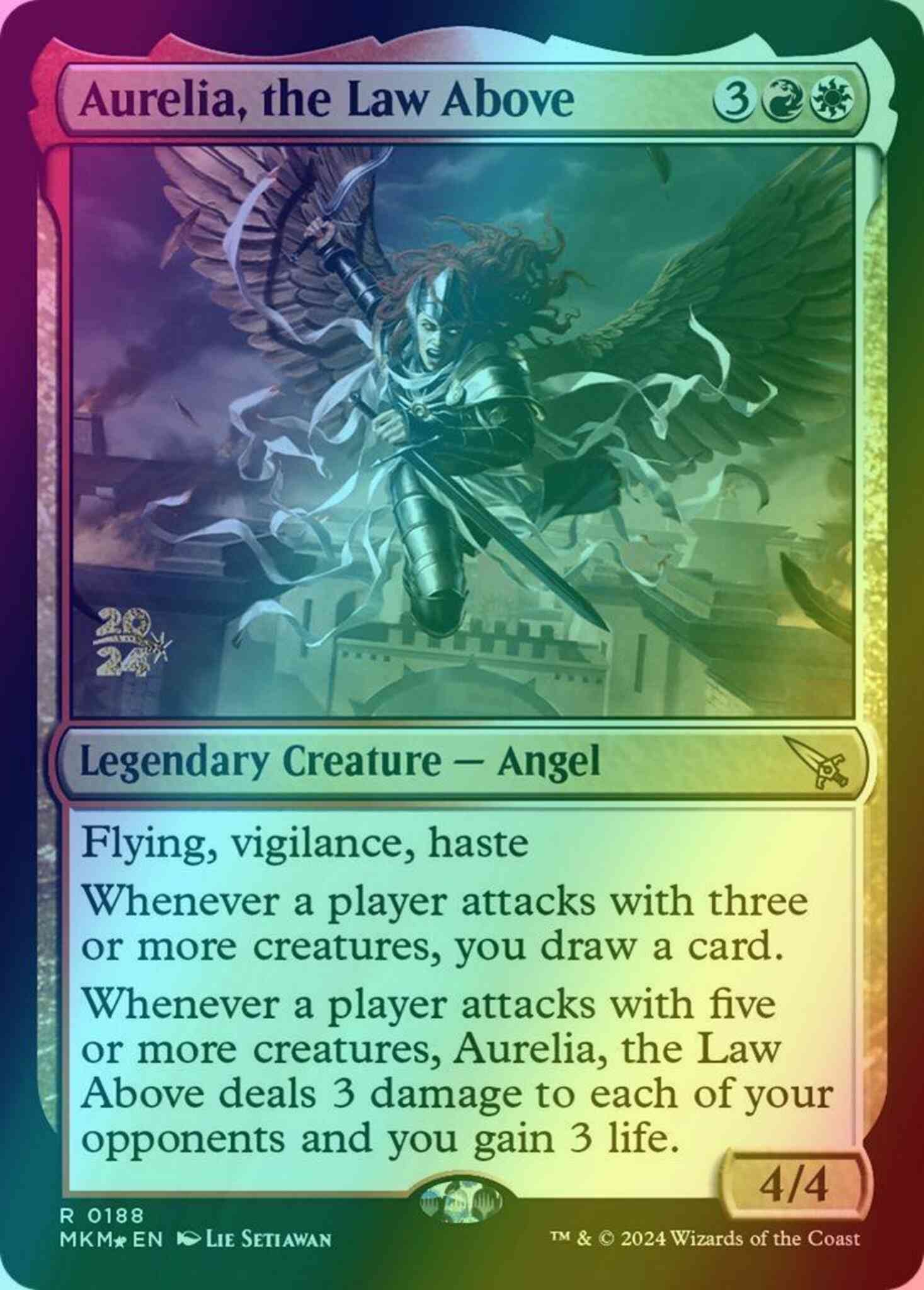 Aurelia the law – Magic Aurelia, the Law Above [188s] [Prerelease] [Murders at Karlov Manor: Promos] [Foil]