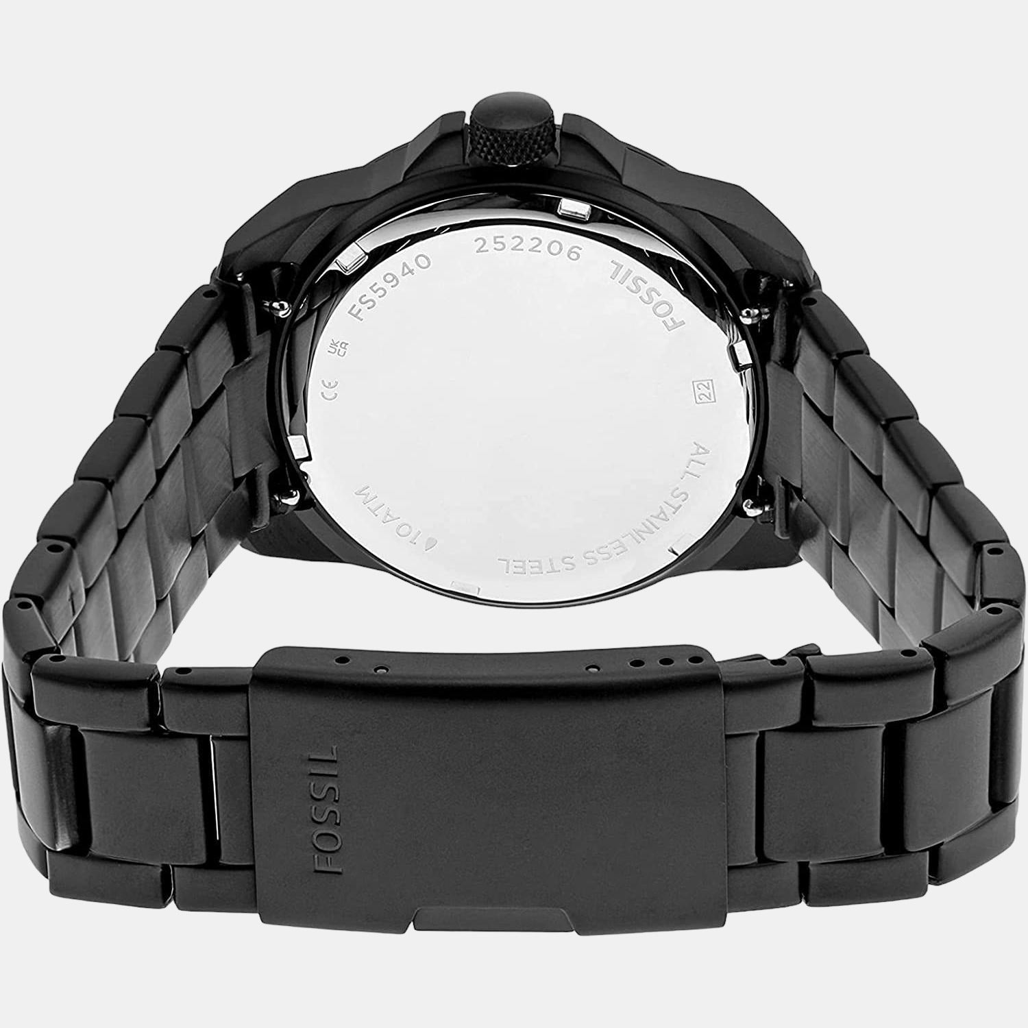 Fossil Bronson Men Quartz Black Dial Analog Stainless Steel Watch FS5940 - view 3