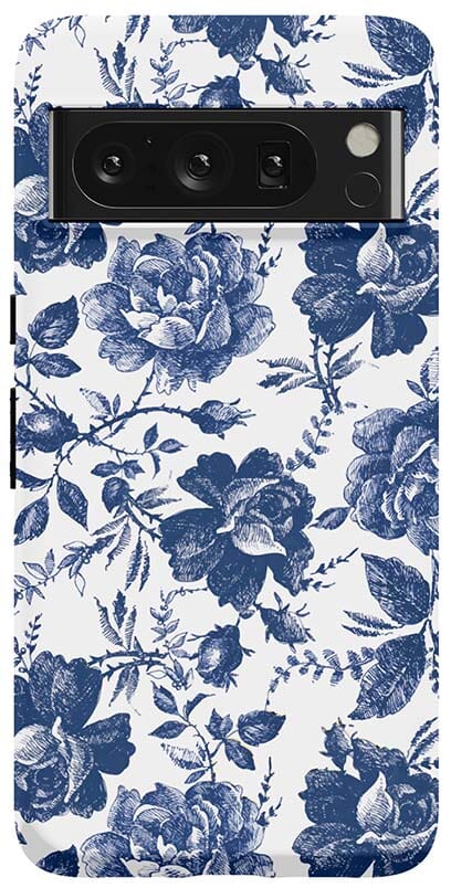Casetry Rose to Fame | Blue & White Rose Floral Google Pixel Case - view 14