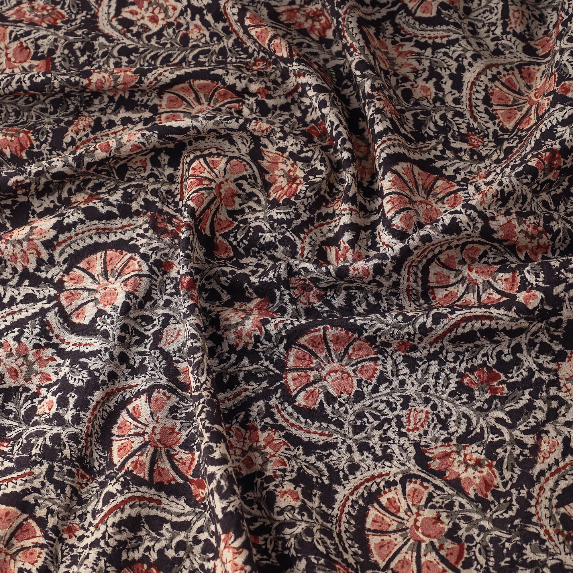 SOUTH KARGHA Black - Kalamkari Block Printed Cotton Fabric - view 3