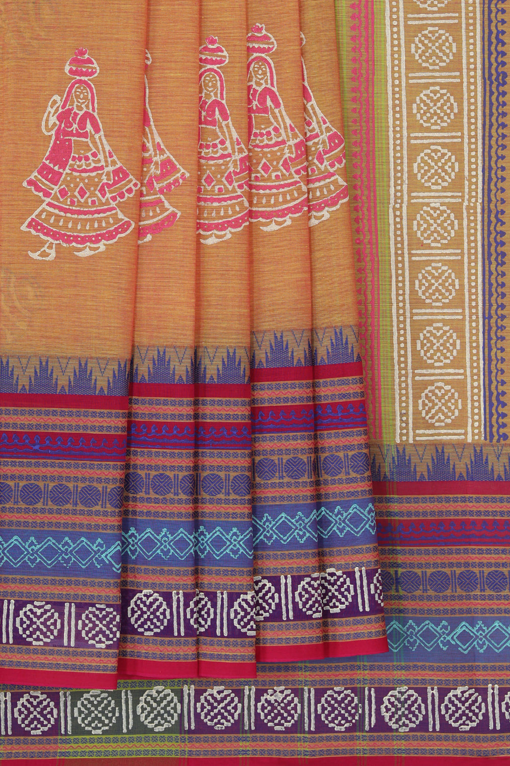 Kalanjali Ethnics Hand block printed cotton saree - view 2