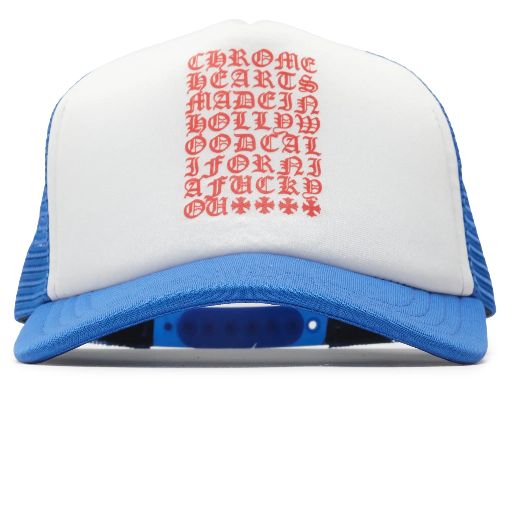 Chrome Hearts Eyechart Blue White Red Trucker Cap - view 2