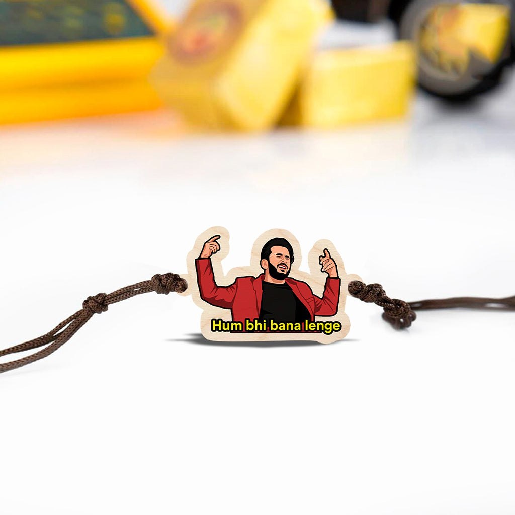 Bigsmall_cc Hum Bhi Bana Lenge Wooden Rakhi