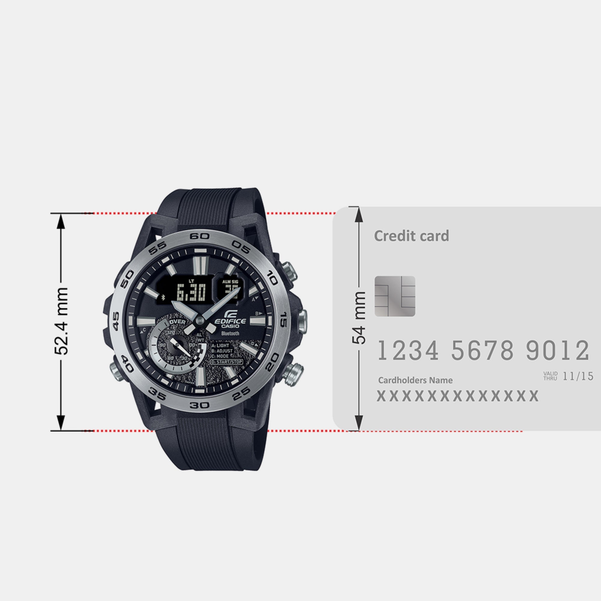 Casio Edifice Men Quartz Black Dial Analog-Digital Resin Watch ED578 - view 7