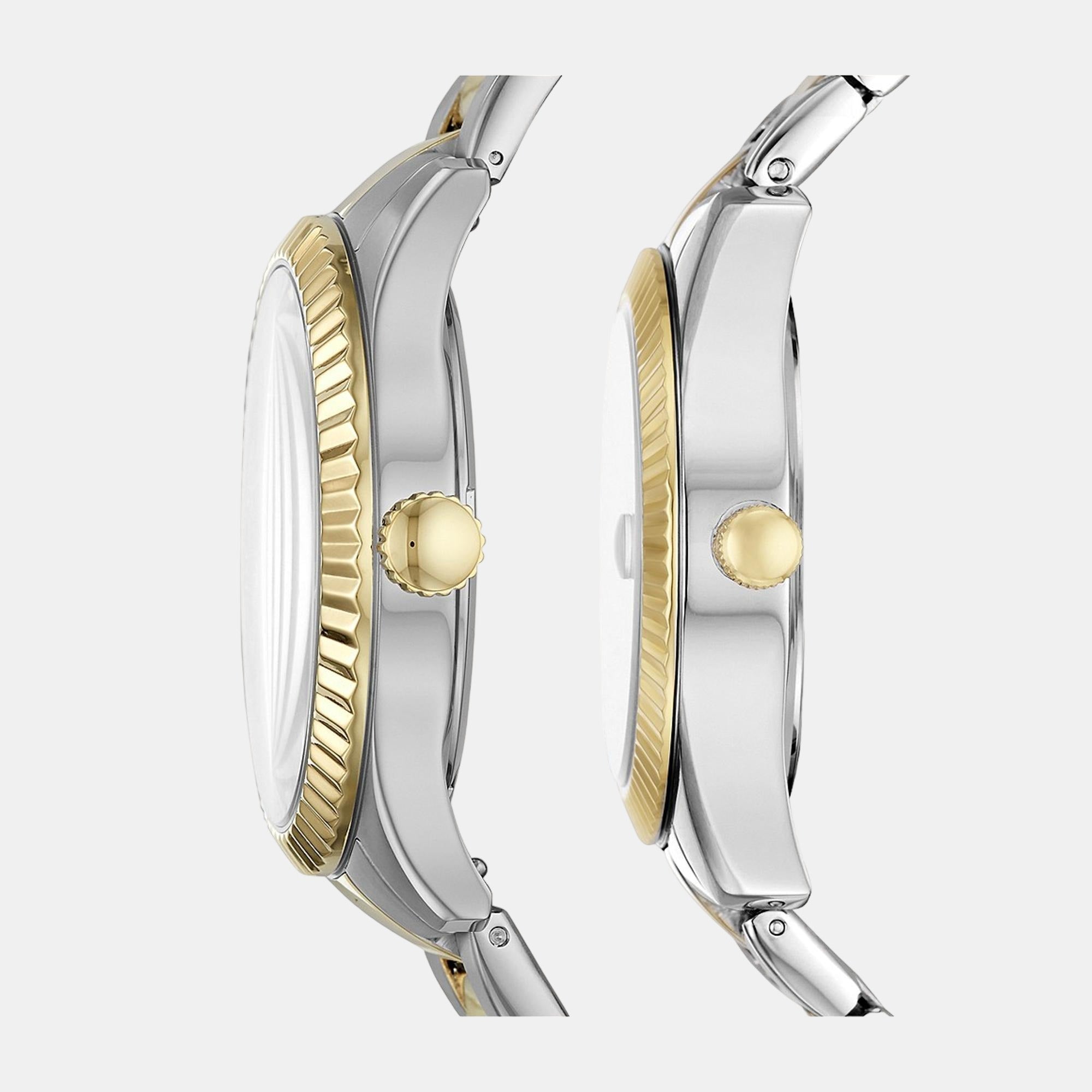 Fossil Chapman Couple Quartz Silver Dial Analog Stainless Steel Watch FS5987SET - view 2