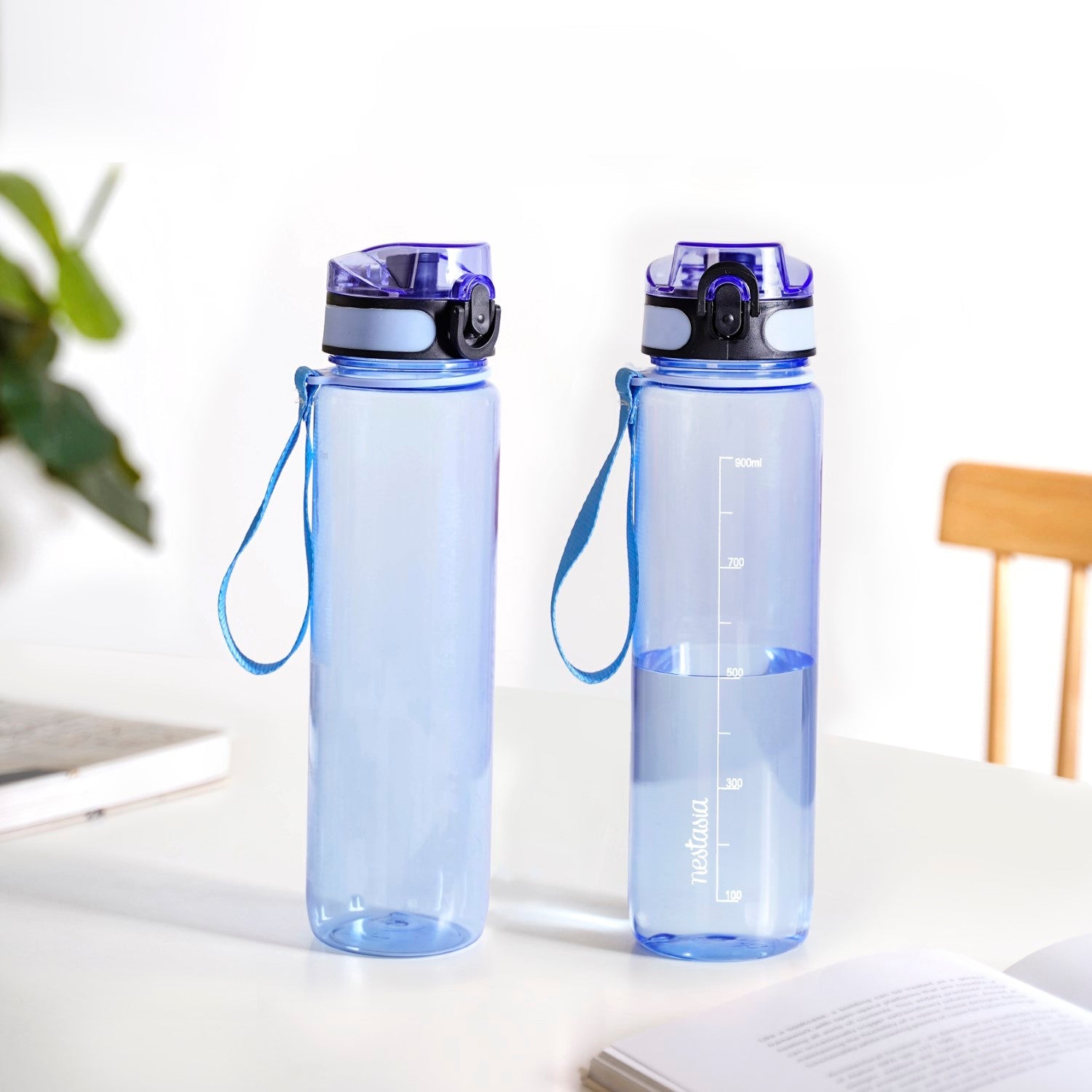 Nestasia Aqualite Tall Sipper Water Bottle Set Of 2 Blue Jay 1150ml