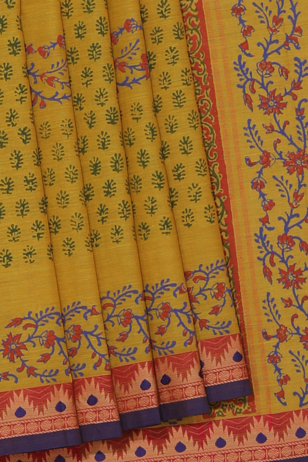 Kalanjali Ethnics Hand block printed cotton saree