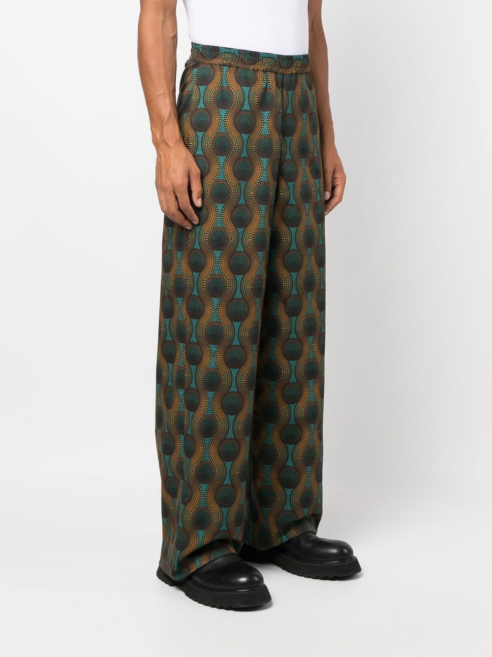 Ozwald Boateng Elastic waist printed cotton trousers - view 4