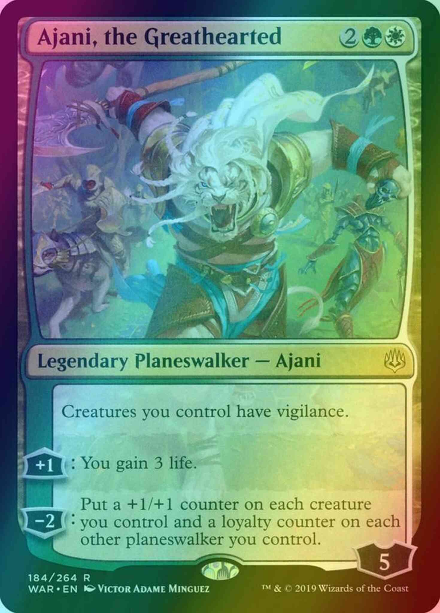 Ajani the greathearted – Magic Ajani, the Greathearted [184] [War of the Spark] [Foil]